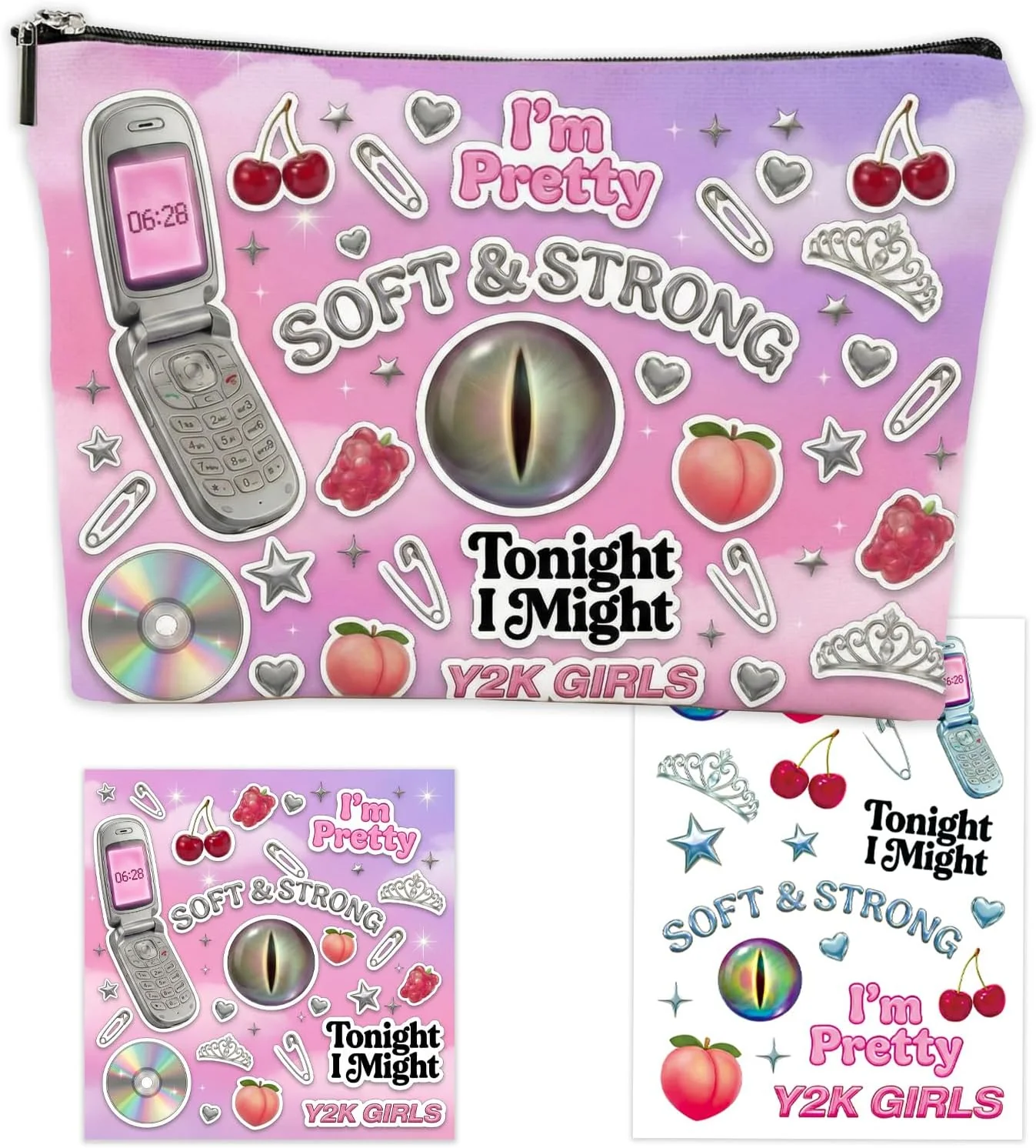 Katseye Y2K Makeup Bag With Art Cards Set For Fans - KATSEYE MERCH​