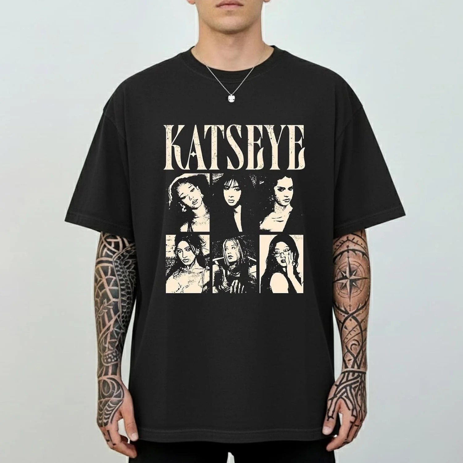 KATS Eye Vintage Style Photo Collage T Shirt - KATSEYE MERCH​