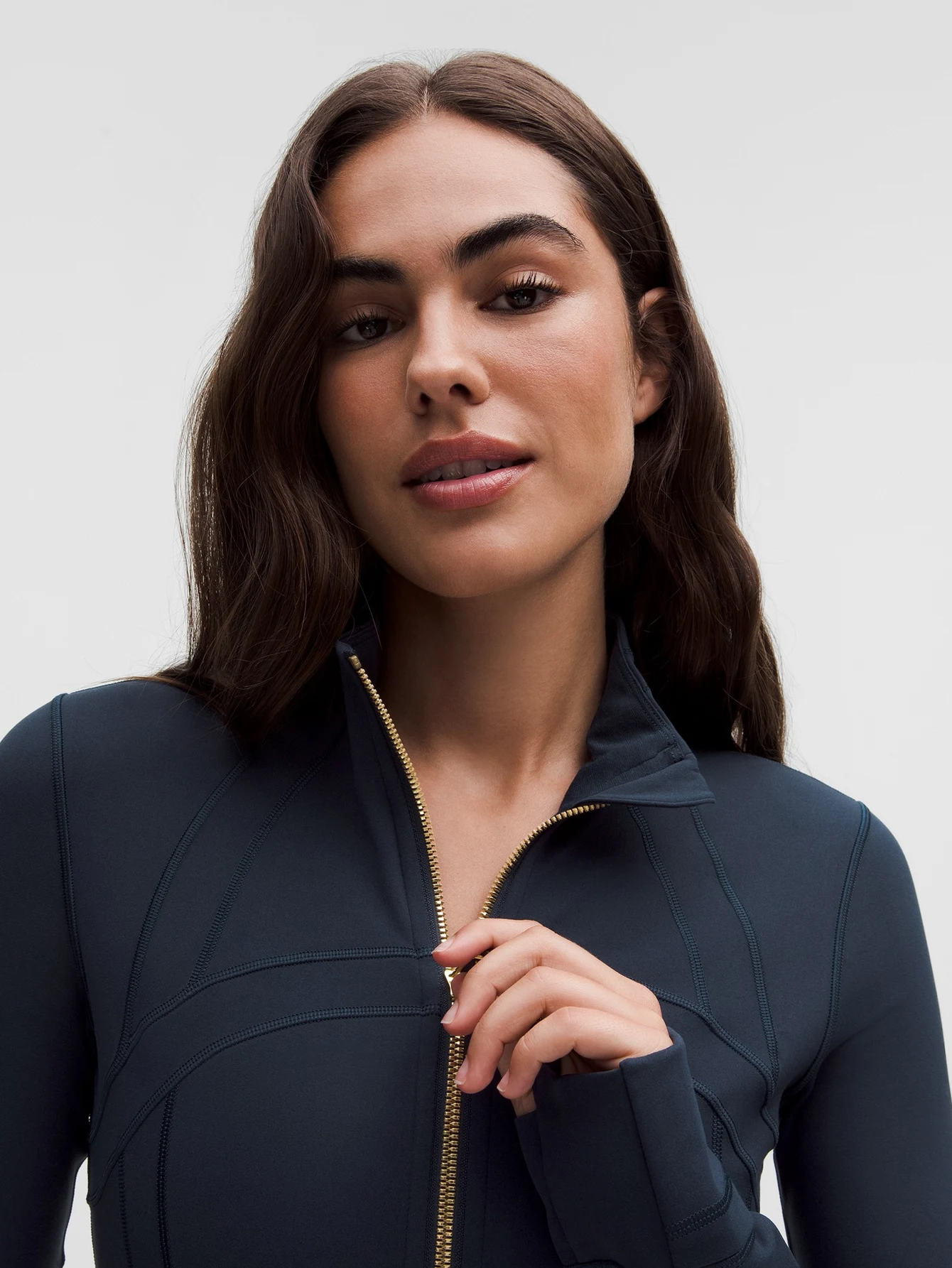 Lululemon Blue Light-Gold Zip Athletic Jacket | US Warehouse - Lulualo