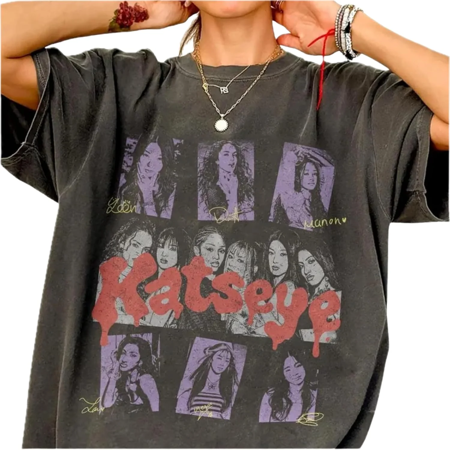 Vintage Photo Collage T Shirt - KATSEYE MERCH​