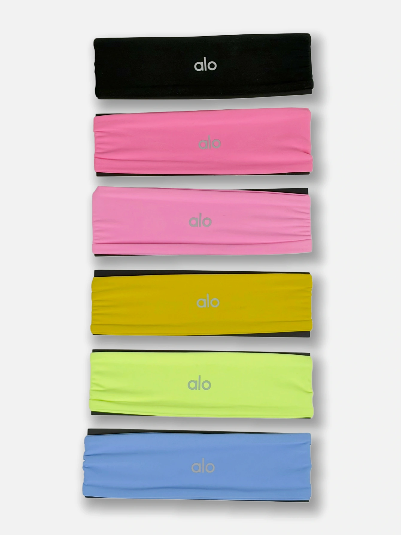 Logo Ruched Wide Sports Headband, Soft Stretch Non-Slip Yoga Workout Hair Band for Women - Lulualo