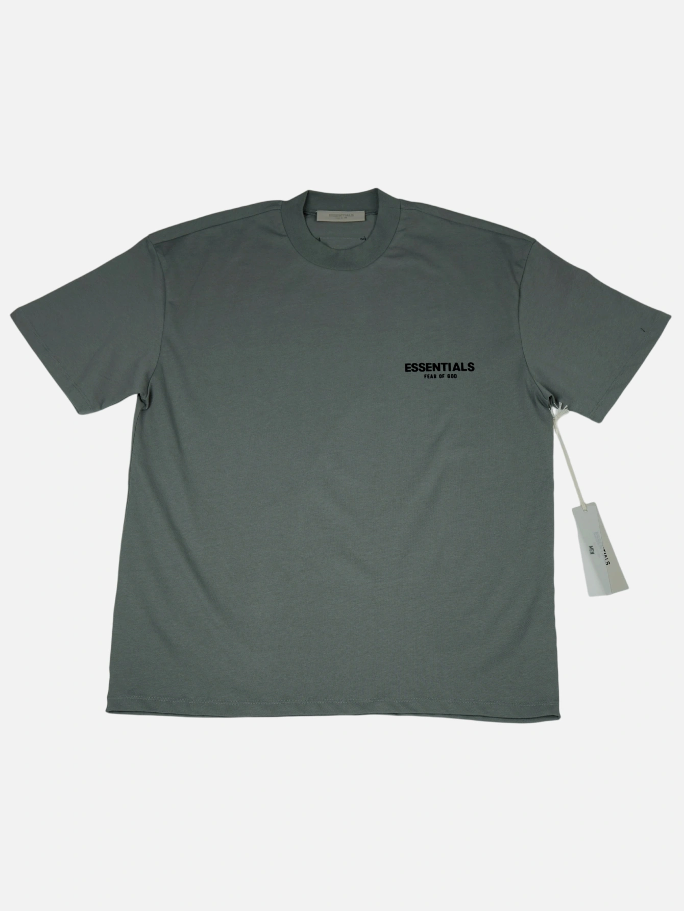 Essentials Taupe Double-Row Flocked T-Shirt available from our US warehouse