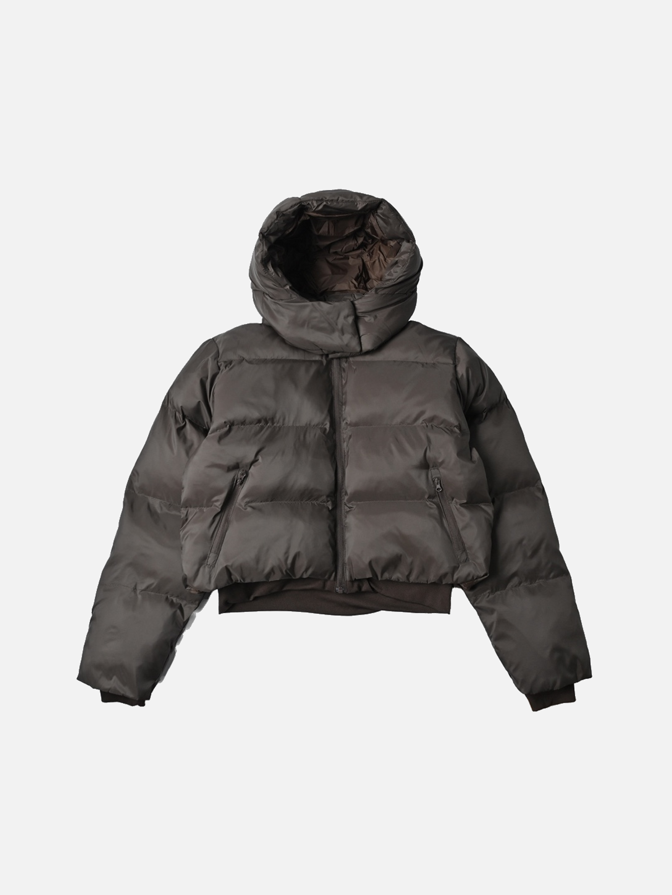 Alo Foxy Cropped Hooded Puffer Jacket - Coffee Brown - Lulualo
