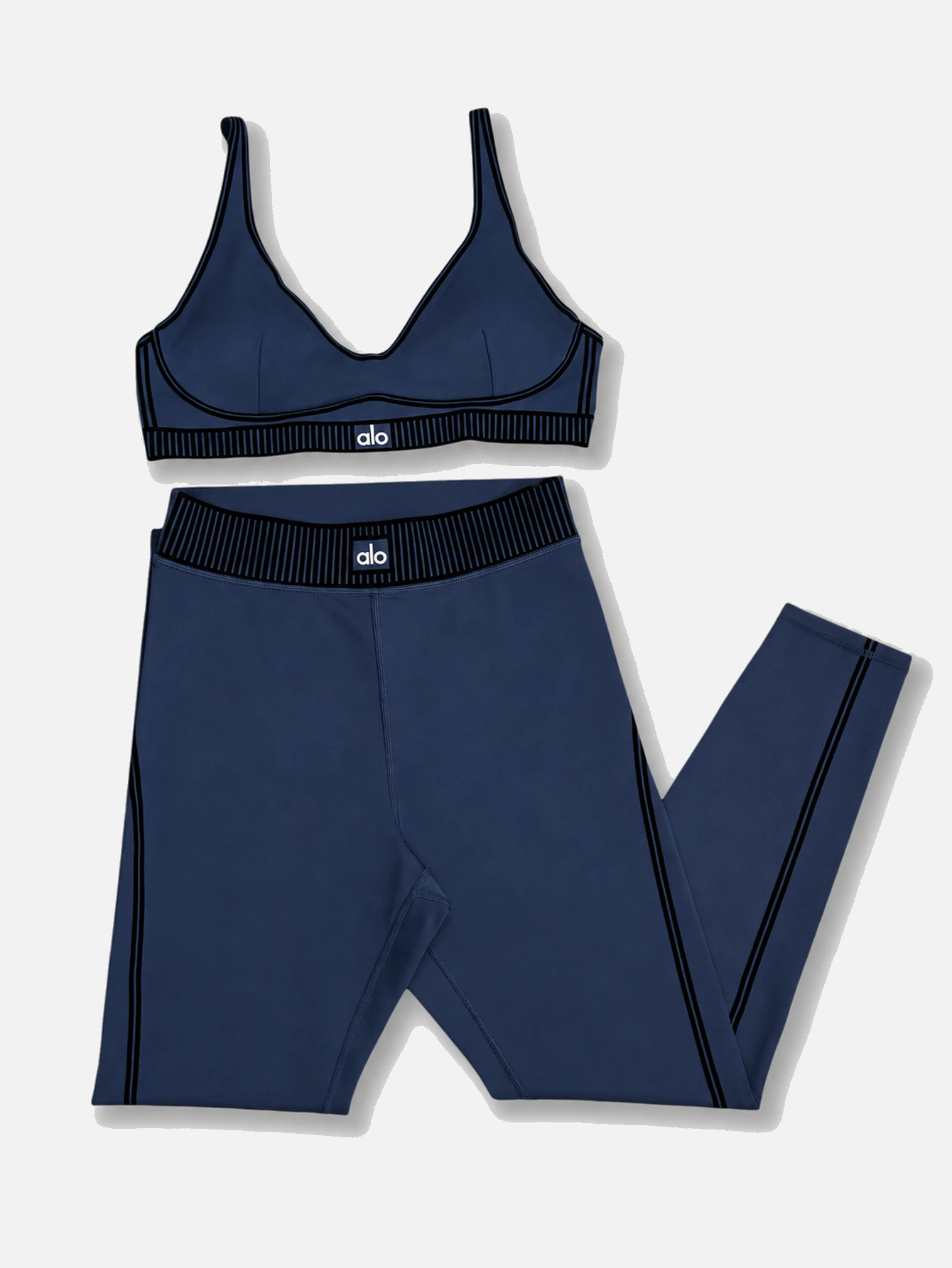 Alo Contrast-Trim Sports Bra & Leggings 2-Piece Set - Lulualo