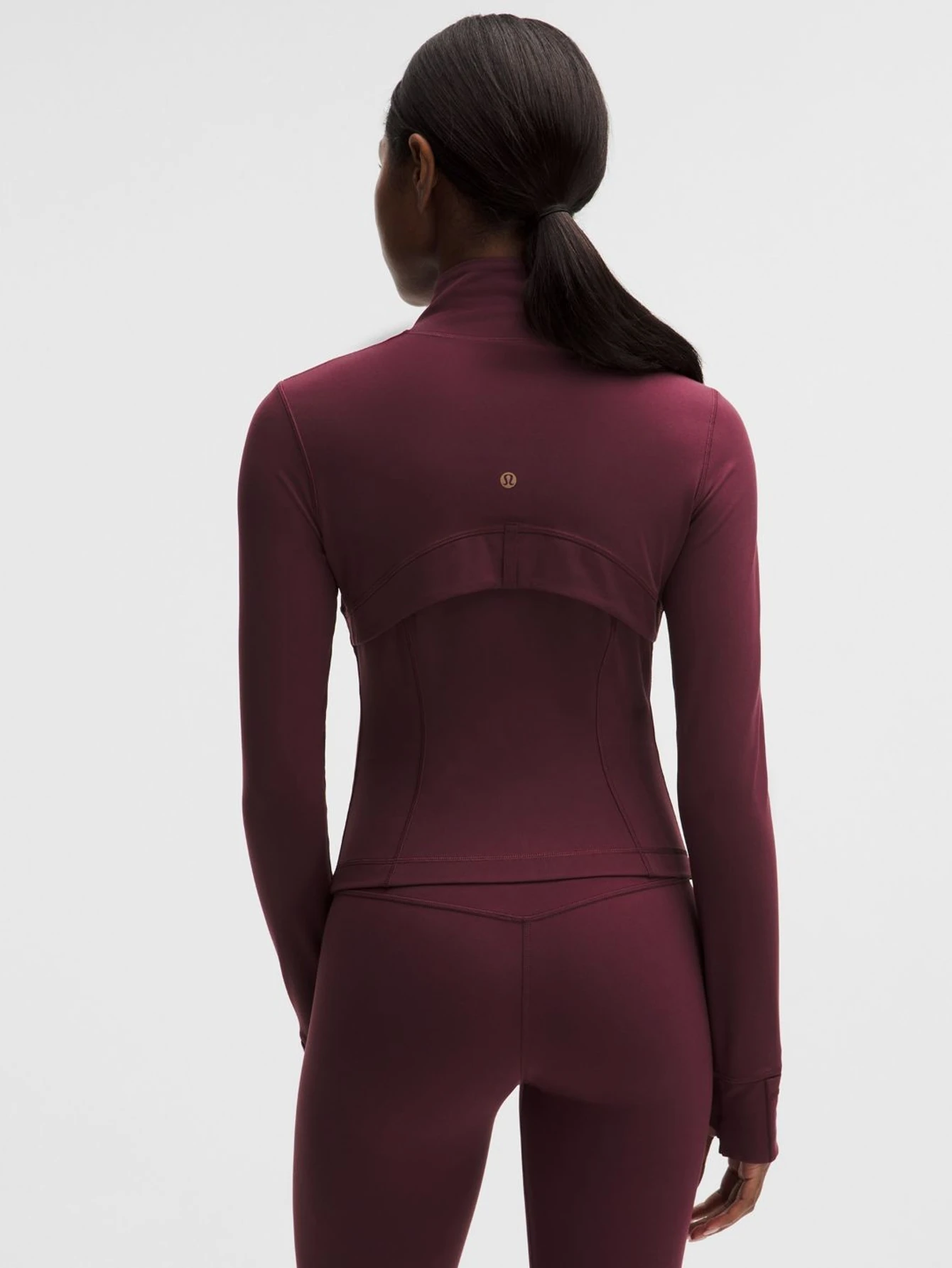 Lululemon Wine Red Cropped Gold-Zip Athletic Jacket | US Warehouse - Lulualo