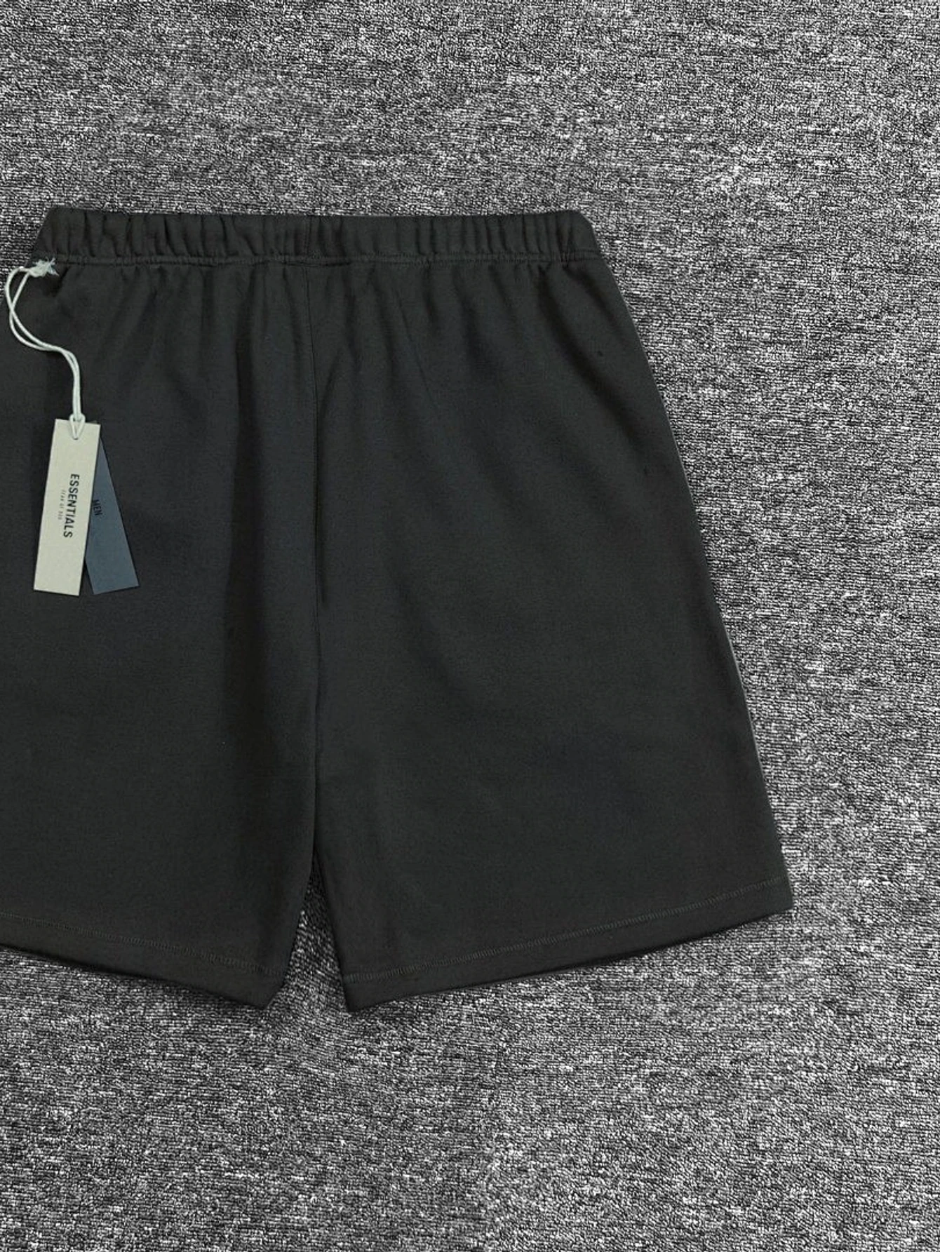 Essentials Washed Black Double-Row Flocked Shorts | US Warehouse - Lulualo
