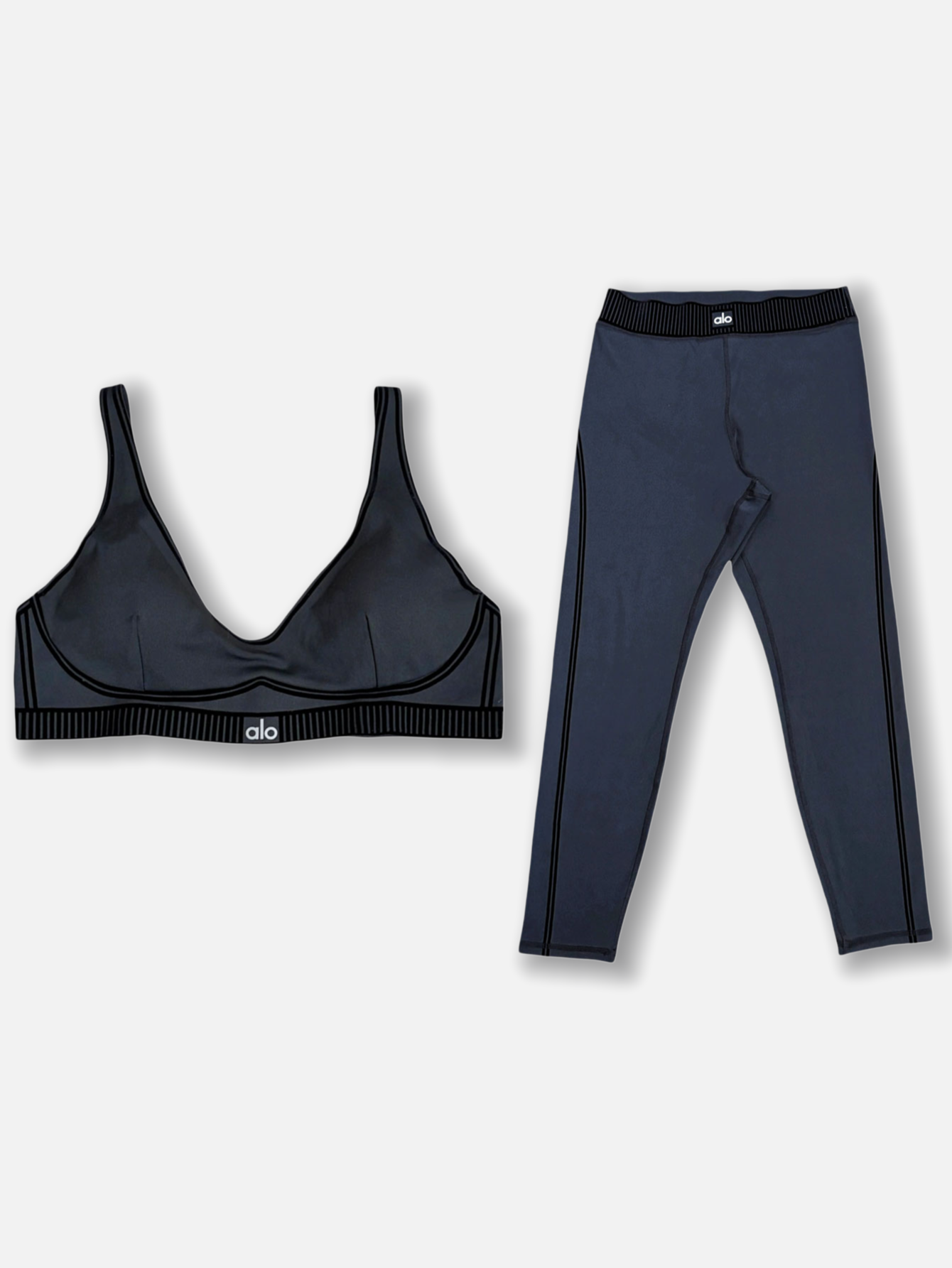 [Fast Ship From US Warehouse]V Neck Sports Bra + High Waist Leggings Yoga Tracksuit - Lulualo