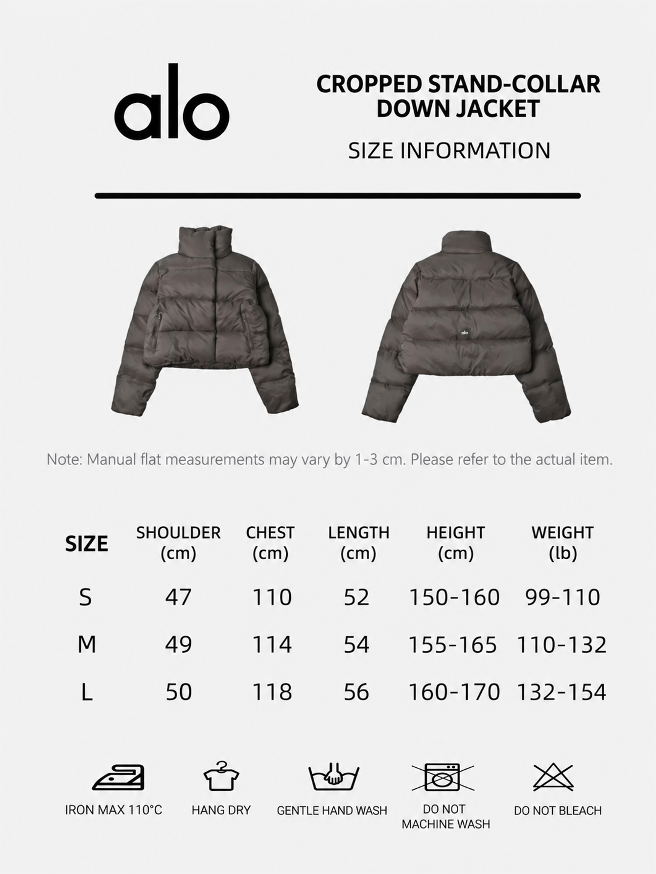 Alo Goldrush Cropped Stand-Collar Puffer Jacket - Coffee Brown - Lulualo