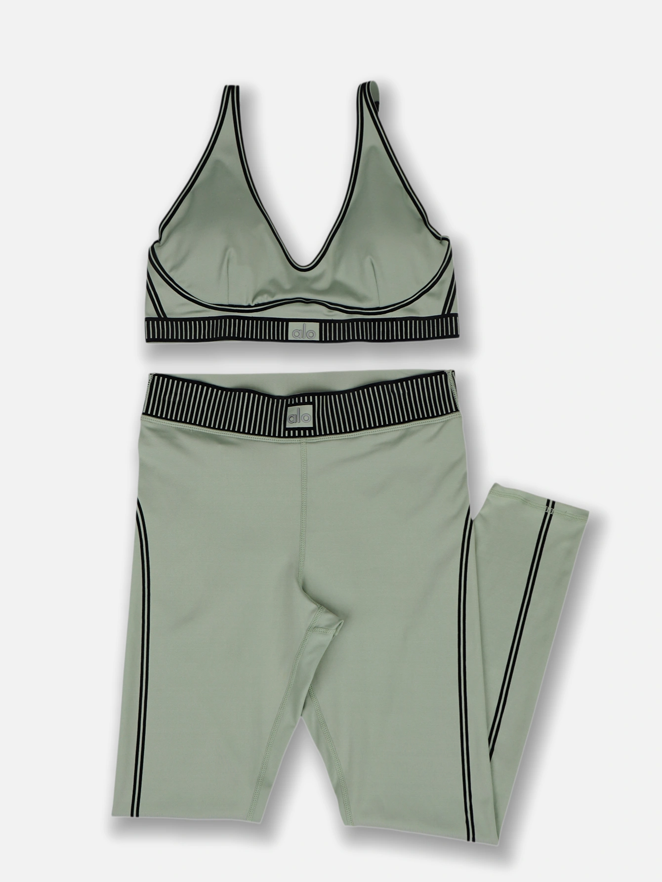 [Fast Ship From US Warehouse]V Neck Sports Bra + High Waist Leggings Yoga Tracksuit - Lulualo