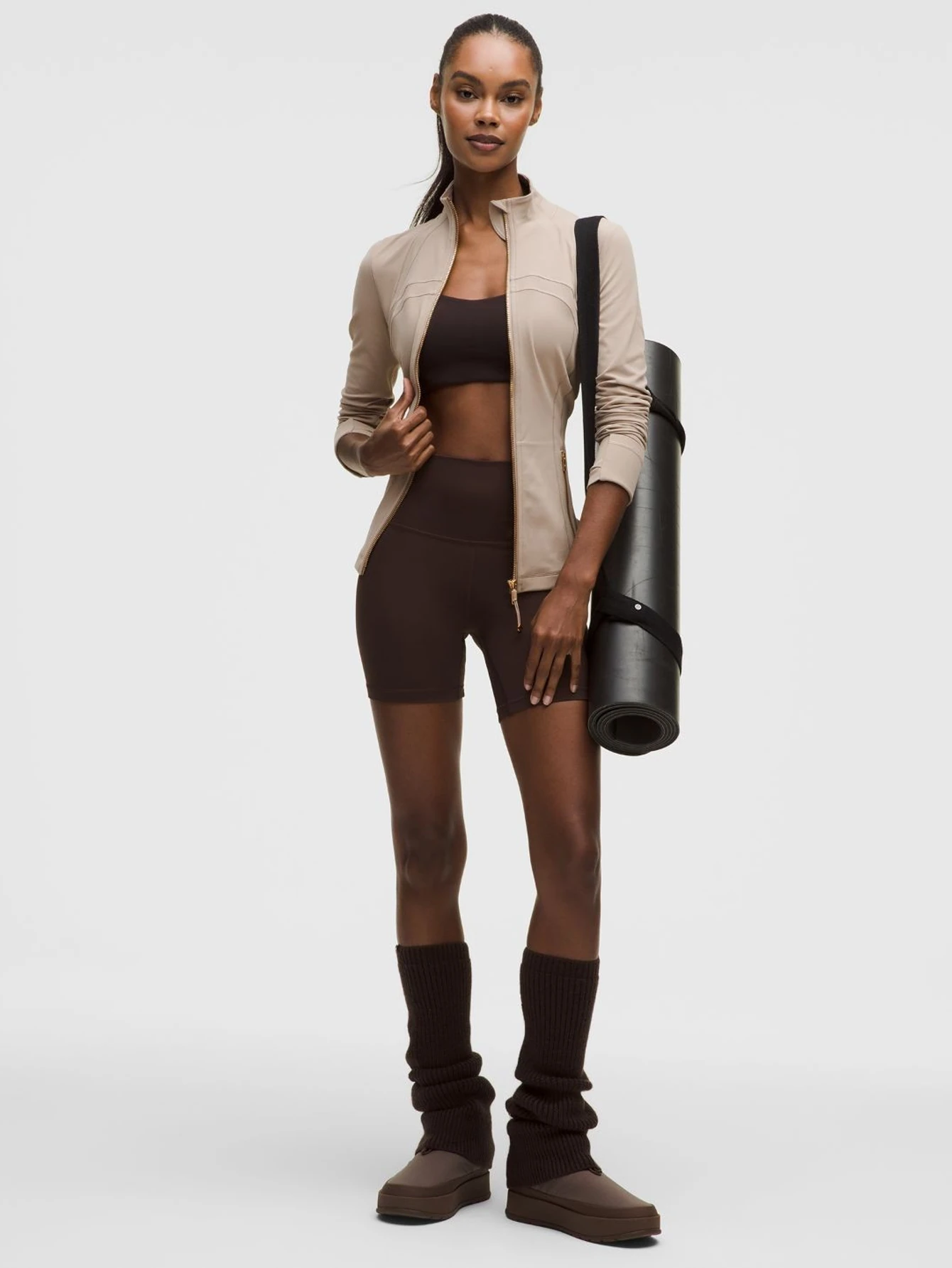 Lululemon Khaki Gold-Zip Athletic Jacket | US Warehouse - Lulualo