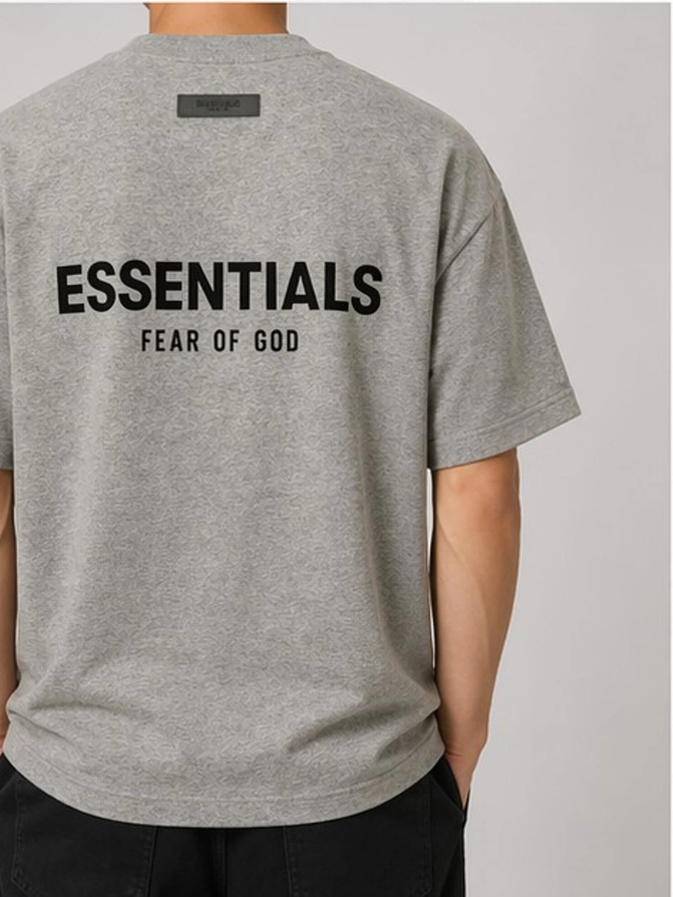 Essentials Dark Oatmeal Flocked T-Shirt | US Warehouse - Lulualo