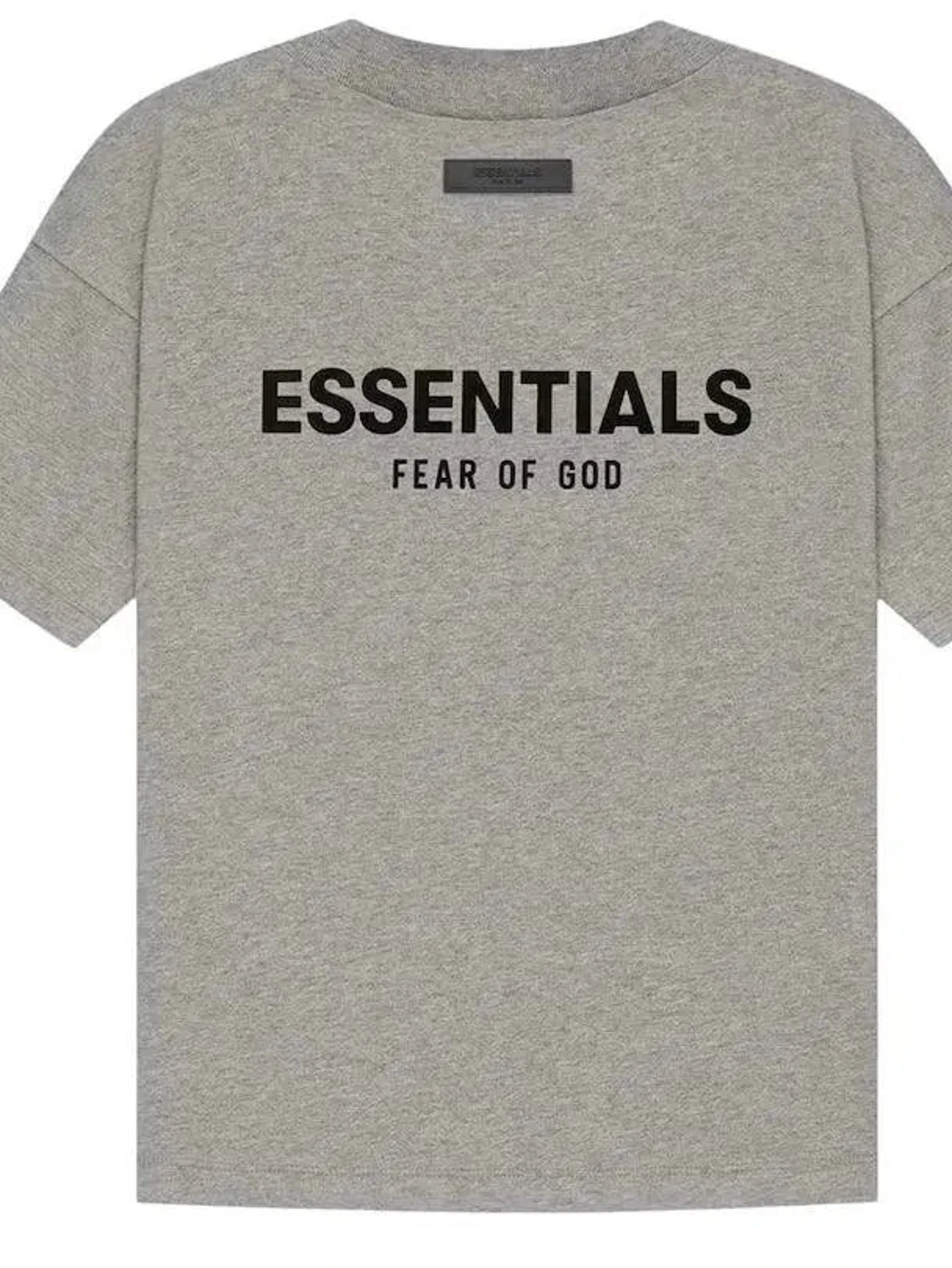 Essentials Dark Oatmeal Flocked T-Shirt | US Warehouse - Lulualo