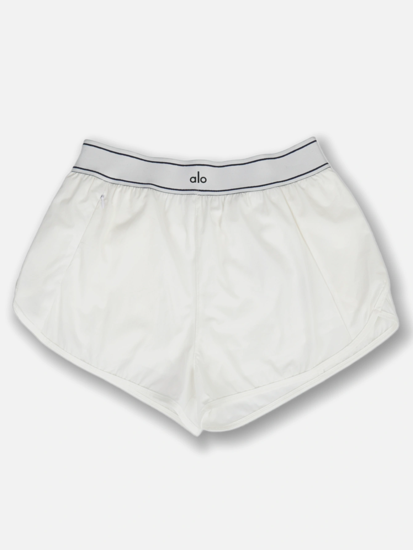 High Waist Striped Waistband Running Shorts Women 2-in-1 Liner Quick Dry Athletic Workout Shorts Zipper Pocket Lightweight Tennis Gym Sport Shorts - Lulualo