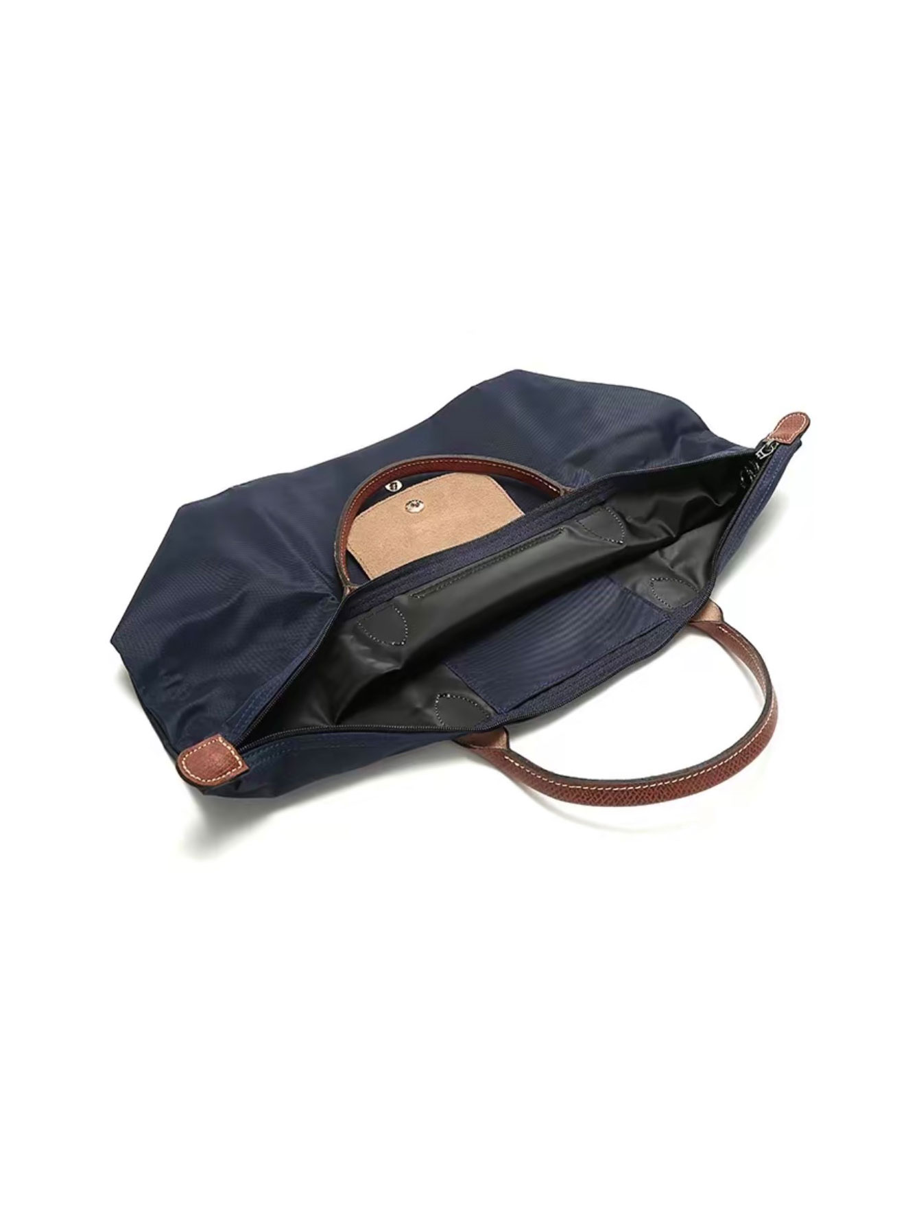[Fast Ship From US Warehouse]Classic Leather Trim Nylon Tote Handbag - Lulualo