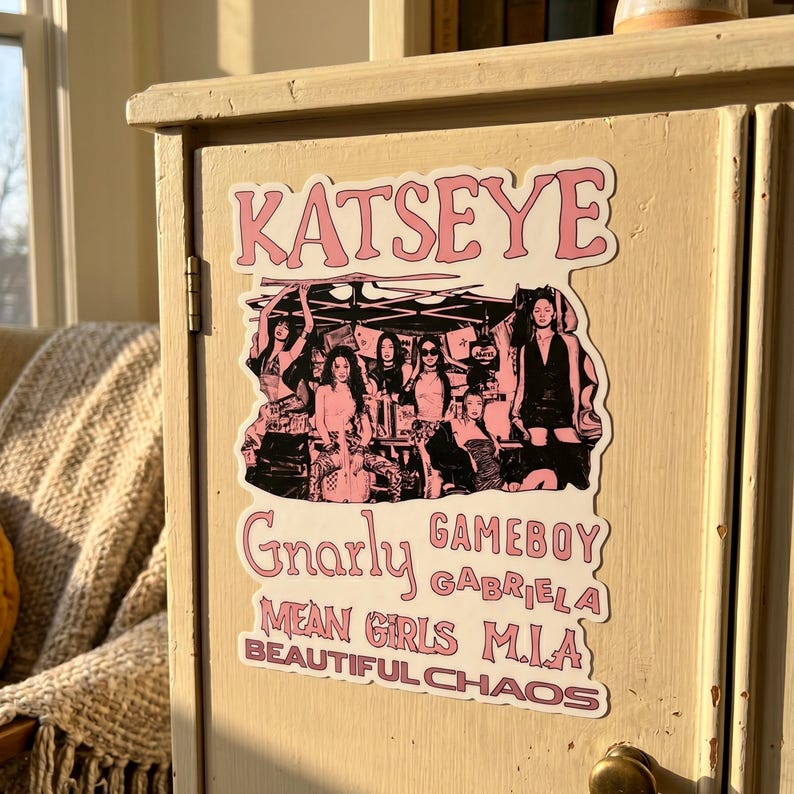KATSEYE Kiss Cut Stickers Durable For DIY Lovers Car Magnets - KATSEYE MERCH​