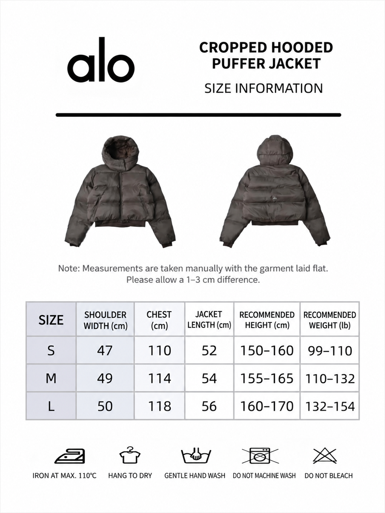 Alo Foxy Cropped Hooded Puffer Jacket - Coffee Brown - Lulualo
