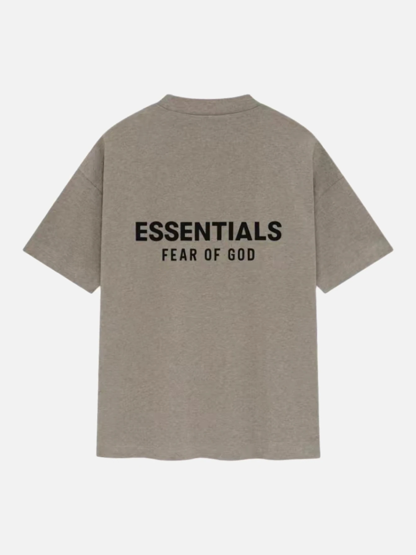 Essentials Dark Mist Gray Velour T-Shirt | US Warehouse - Lulualo