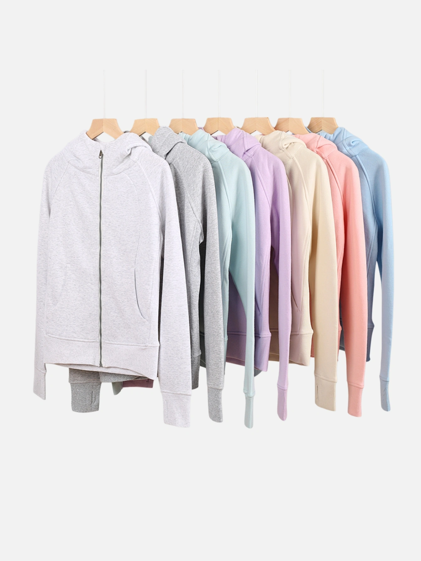 Women Full Zip Cropped Hoodie Soft Fleece Athletic Jacket with Thumb Holes - Lulualo