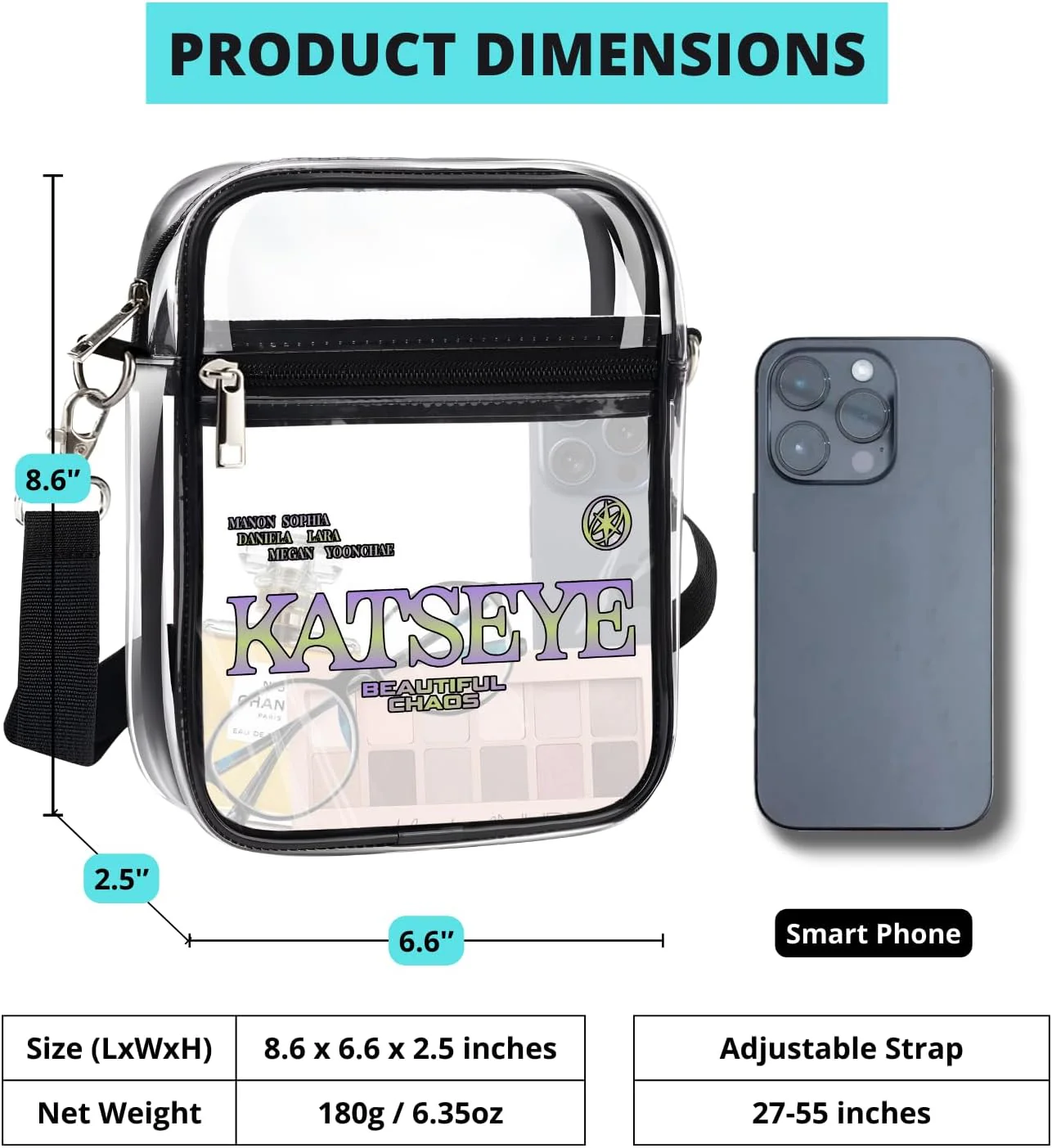 KATSEY Clear Stadium Approved Crossbody Bag For Concerts - KATSEYE MERCH​