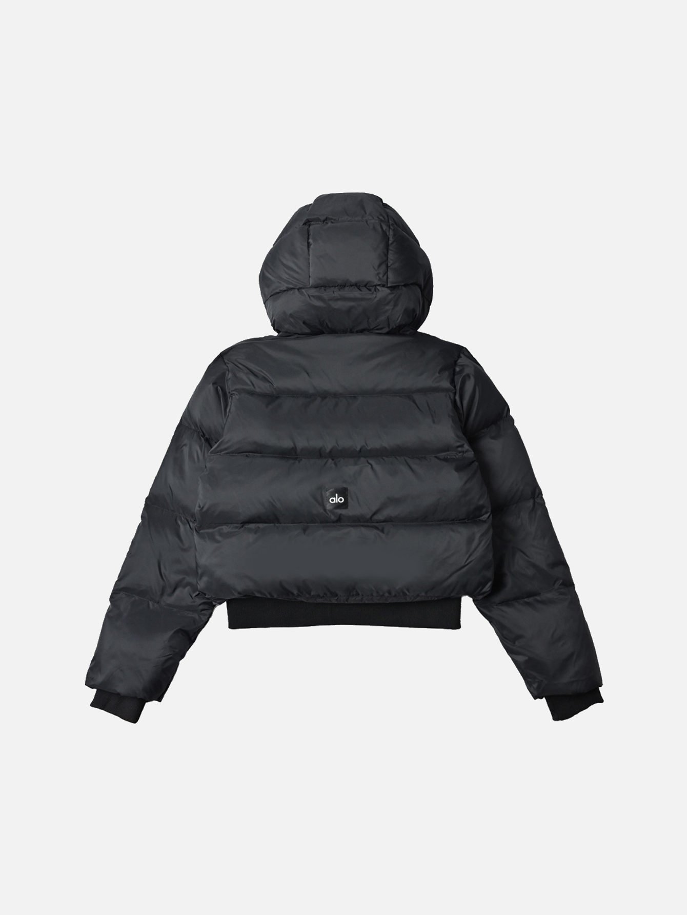 Alo Foxy Cropped Hooded Puffer Jacket - Black - Lulualo