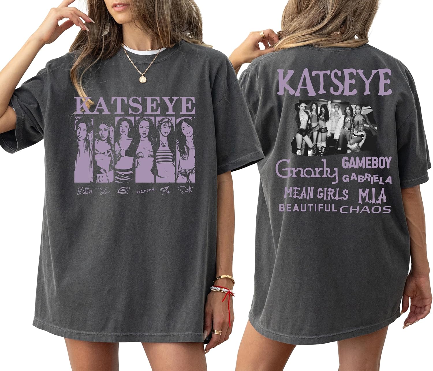 Vintage Double Sided Graphic Cotton Tee - KATSEYE MERCH​