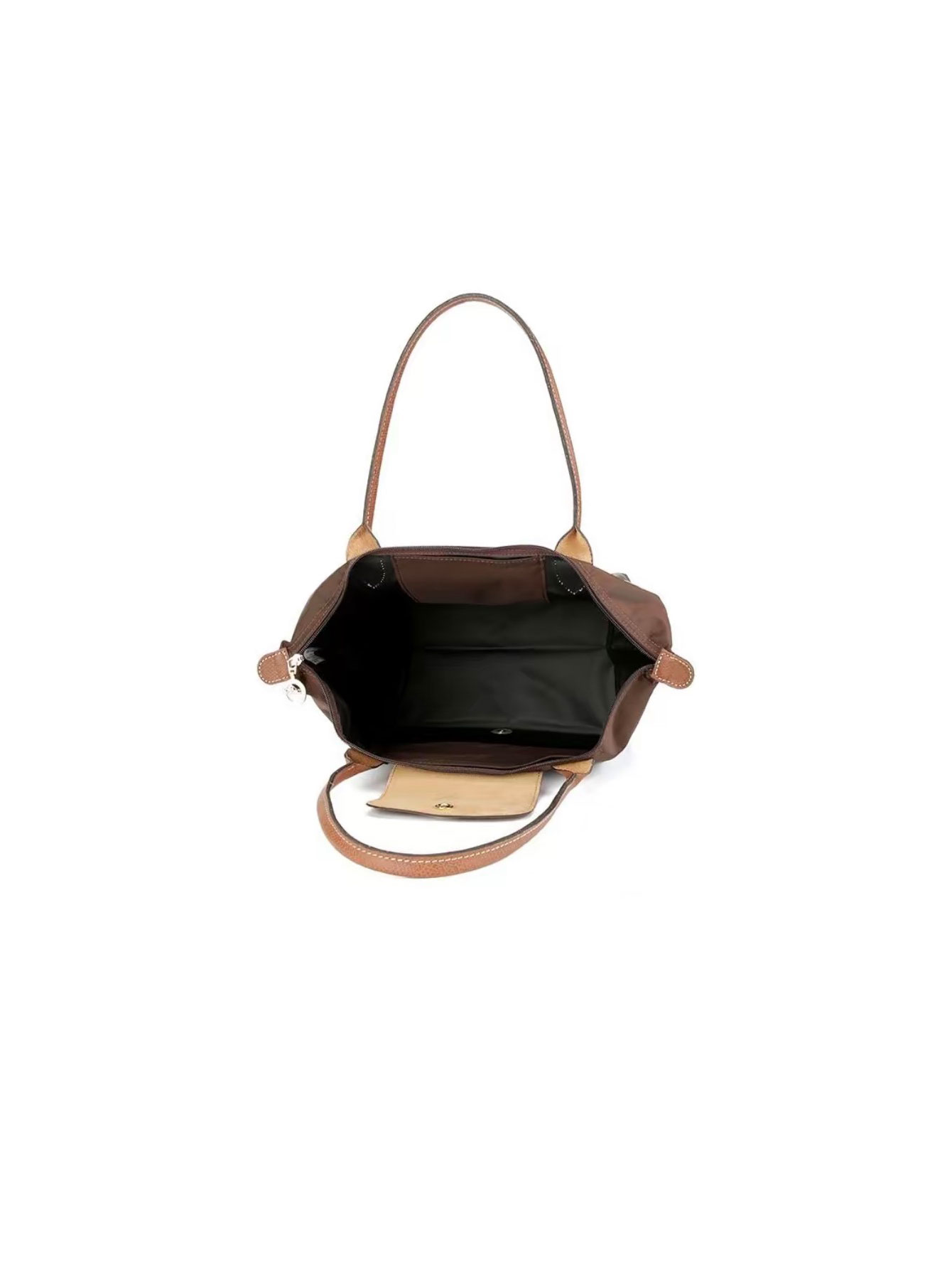 [Fast Ship From US Warehouse]Classic Leather Trim Nylon Tote Handbag - Lulualo
