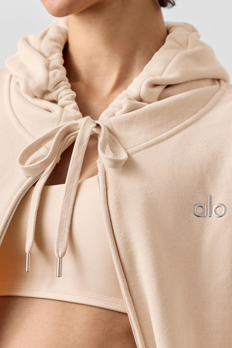 [Fast Ship From US Warehouse]Embroidered Logo Full Zip Hooded Jacket - Lulualo