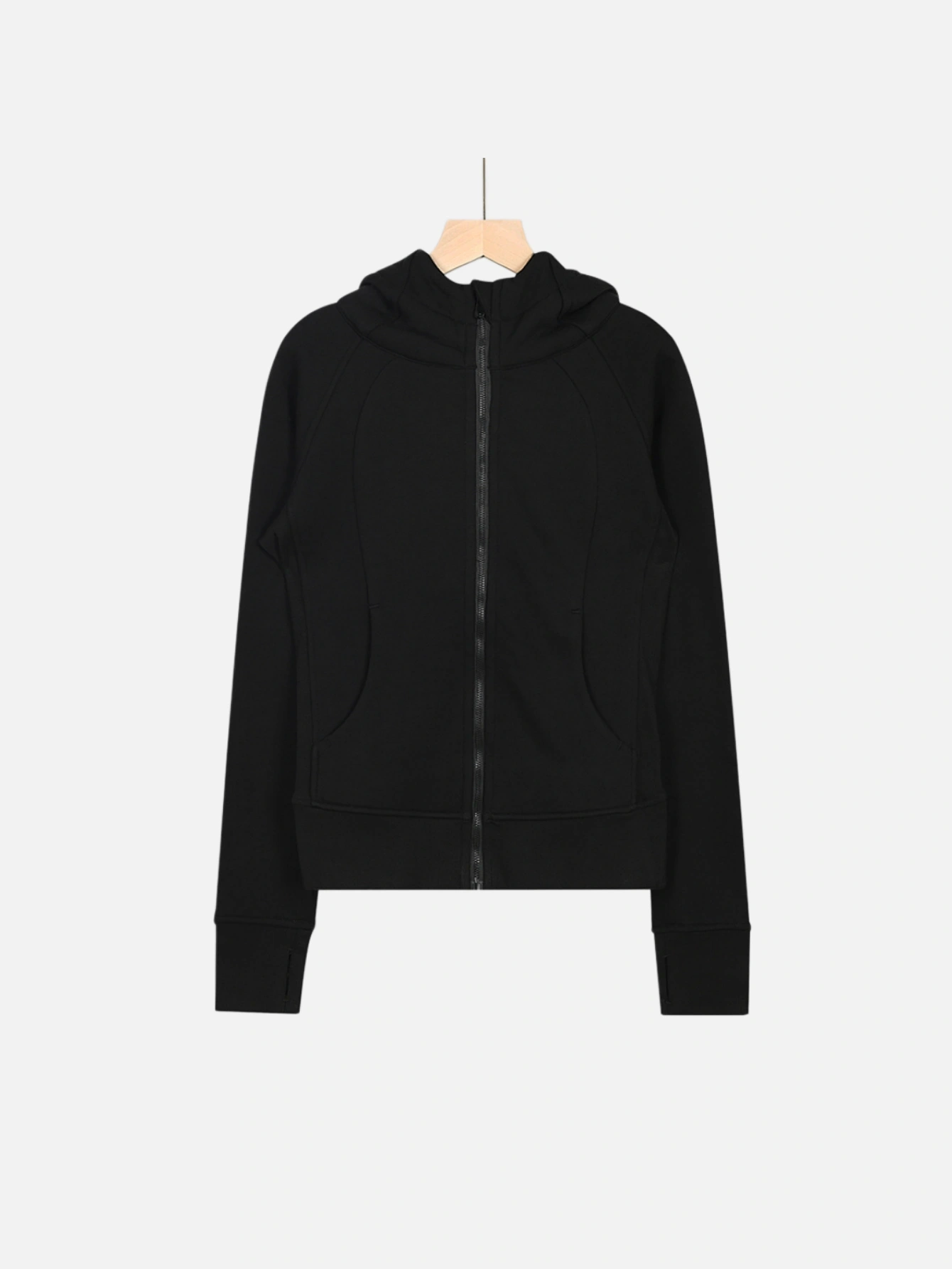 Women Full Zip Cropped Hoodie Soft Fleece Athletic Jacket with Thumb Holes - Lulualo