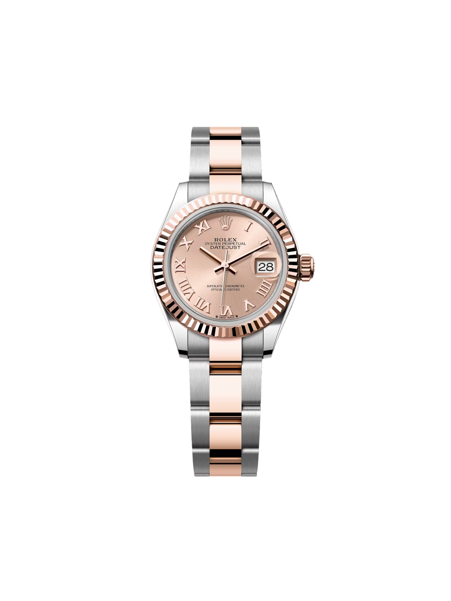 【Super Clone】RLX Lady-Datejust 28mm 279171 Pink Roman Oyster Stainless Steel and Rose Gold