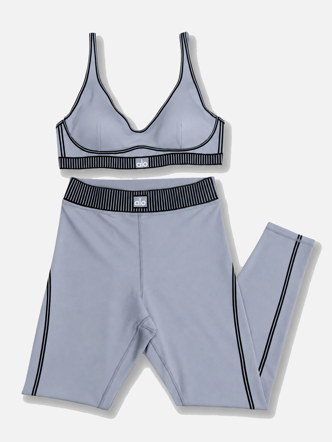 Alo Contrast-Trim Sports Bra & Leggings 2-Piece Set - Lulualo