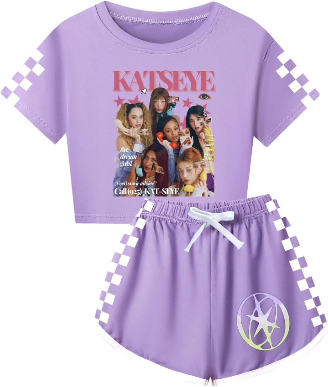 Kids Yoga Set T Shirt And Shorts - KATSEYE MERCH​