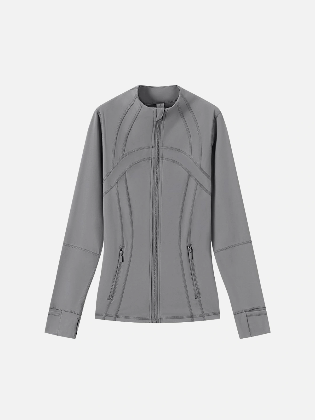 Women's Zip Up Lightweight Athletic Jacket, Slim Fit Long Sleeve Running Workout Yoga Jacket with Thumb Holes & Pockets, Quick Dry Sun Protection Sports Track Coat - Lulualo