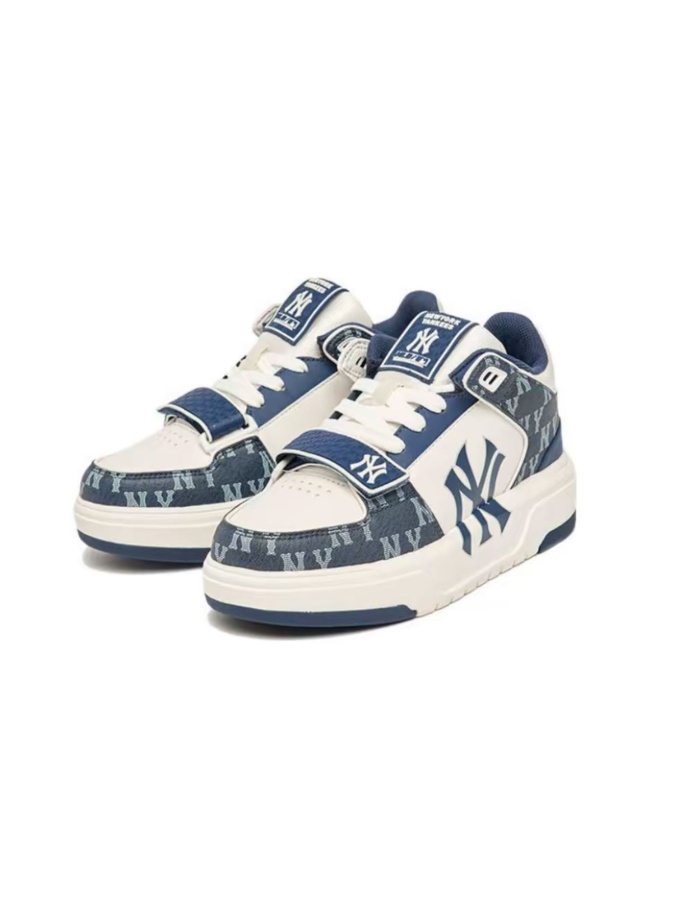 Chunky Liner Mid Sneakers New York Yankees Monogram Casual Shoes Unisex Thick-Sole Platform Trainers Multi-Colors Available Retro Streetwear Style for Men Women - Lulualo