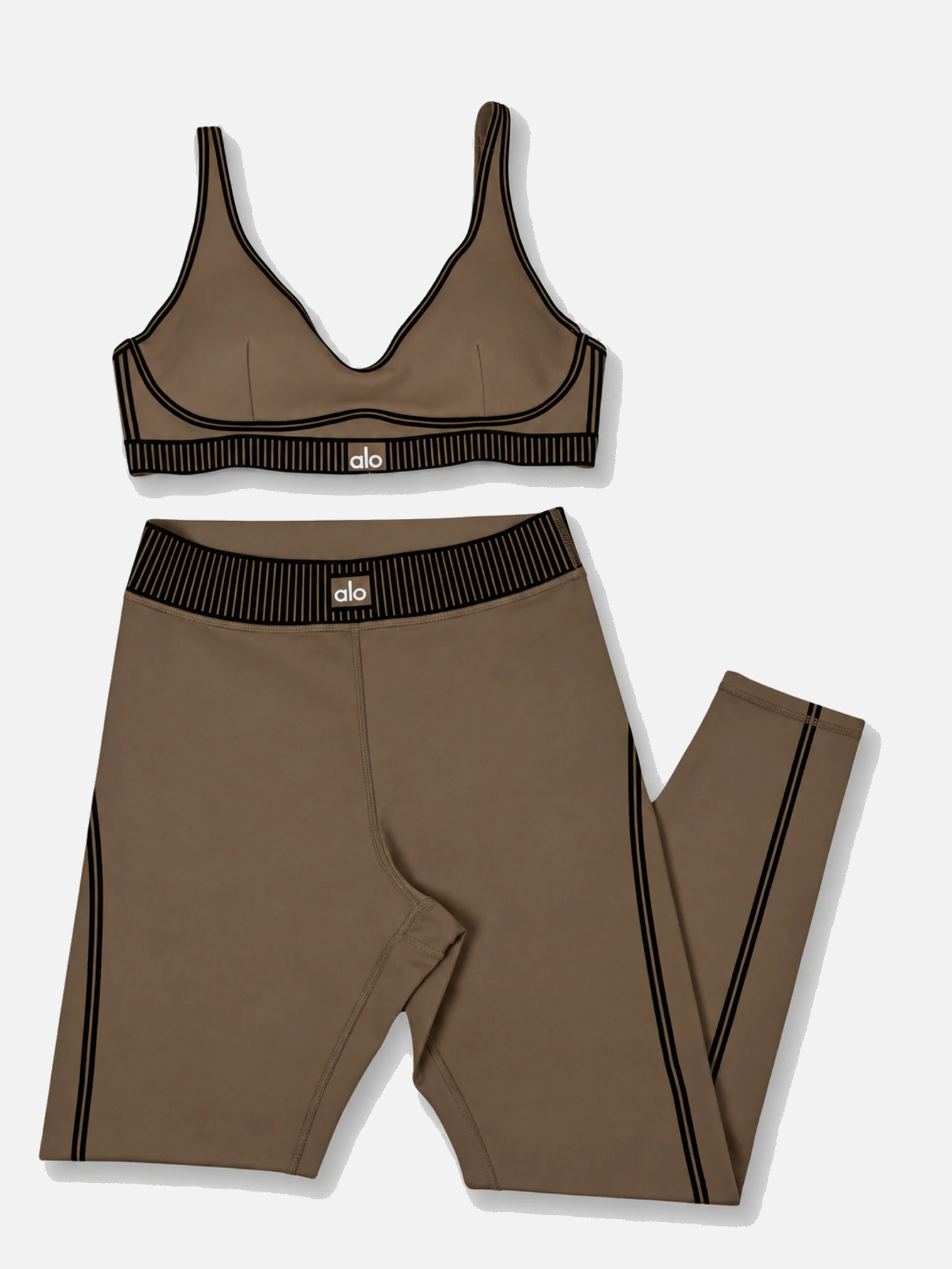 Alo Contrast-Trim Sports Bra & Leggings 2-Piece Set - Lulualo