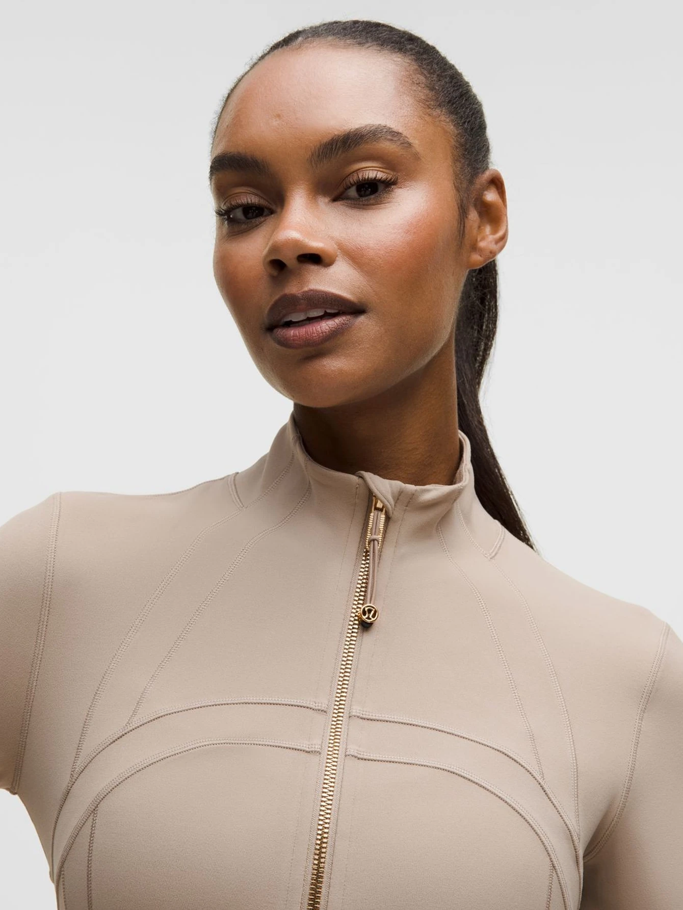 Lululemon Khaki Gold-Zip Athletic Jacket | US Warehouse - Lulualo