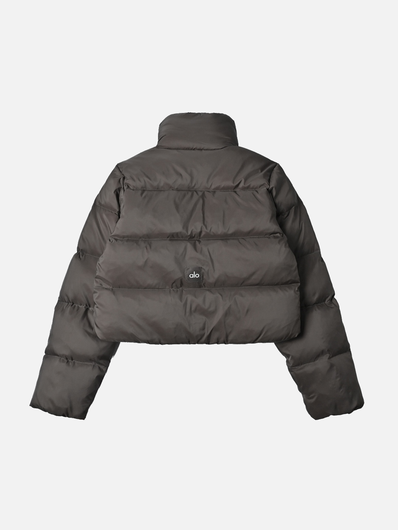 Alo Goldrush Cropped Stand-Collar Puffer Jacket - Coffee Brown - Lulualo