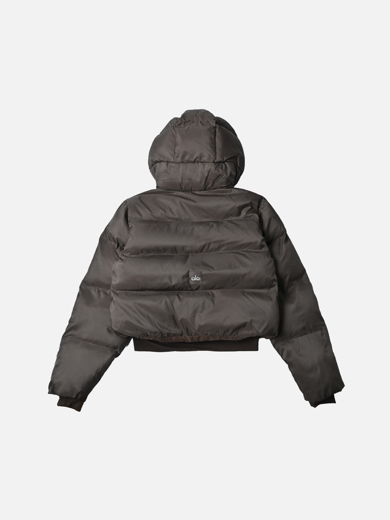 Alo Foxy Cropped Hooded Puffer Jacket - Coffee Brown - Lulualo