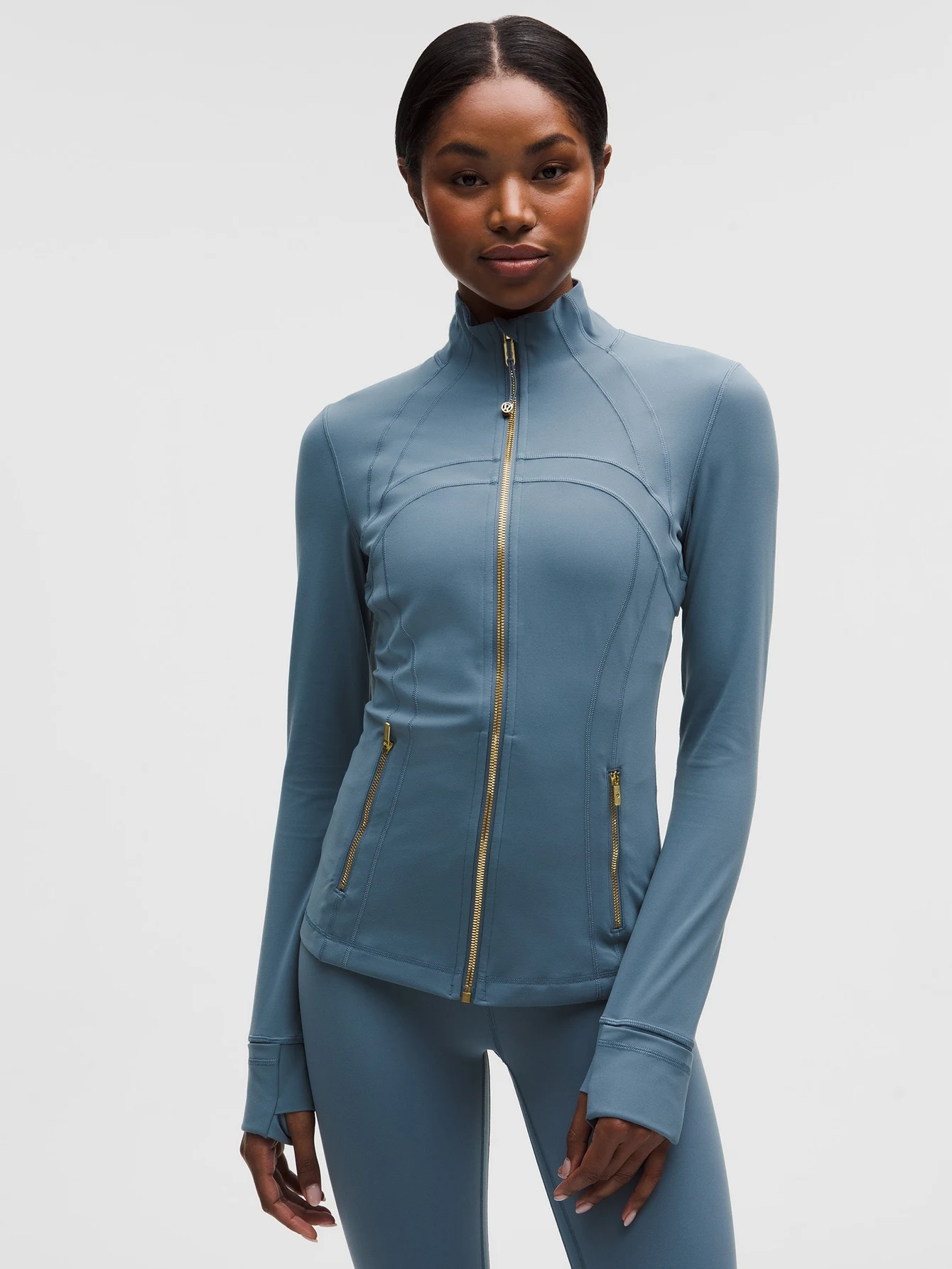 Lululemon Haze Blue Gold-Zip Athletic Jacket | US Warehouse - Lulualo