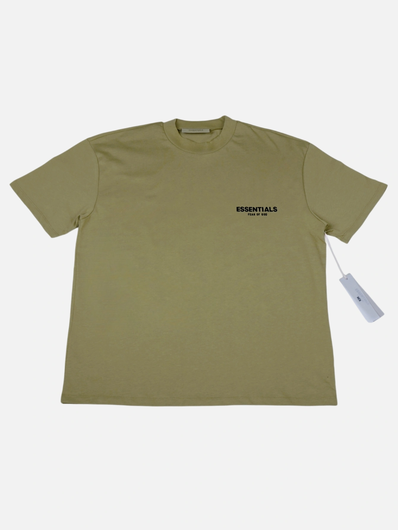 Essentials Dark Oatmeal Double-Row Flocked T-Shirt available from our US warehouse