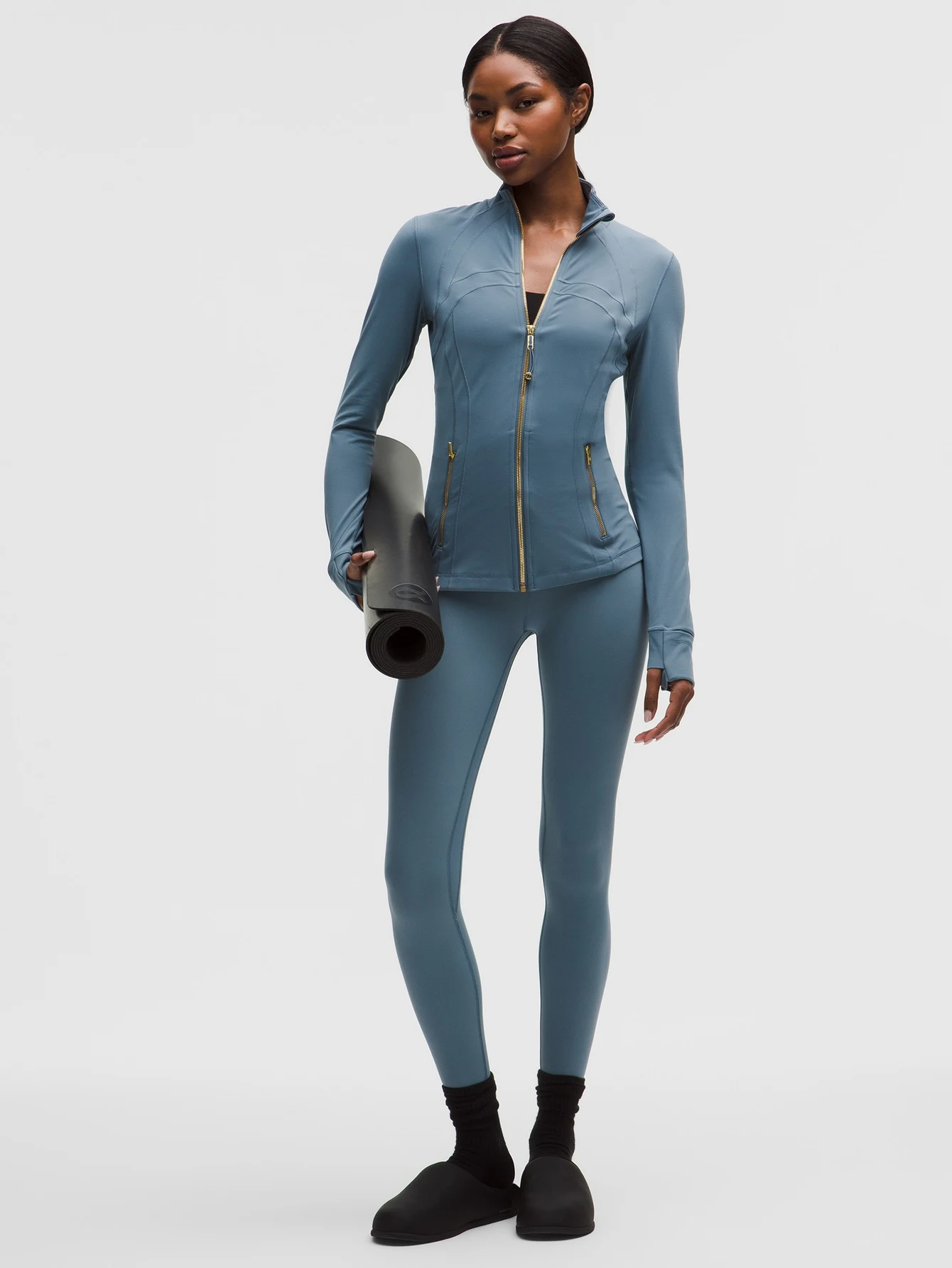 Lululemon Haze Blue Gold-Zip Athletic Jacket | US Warehouse - Lulualo