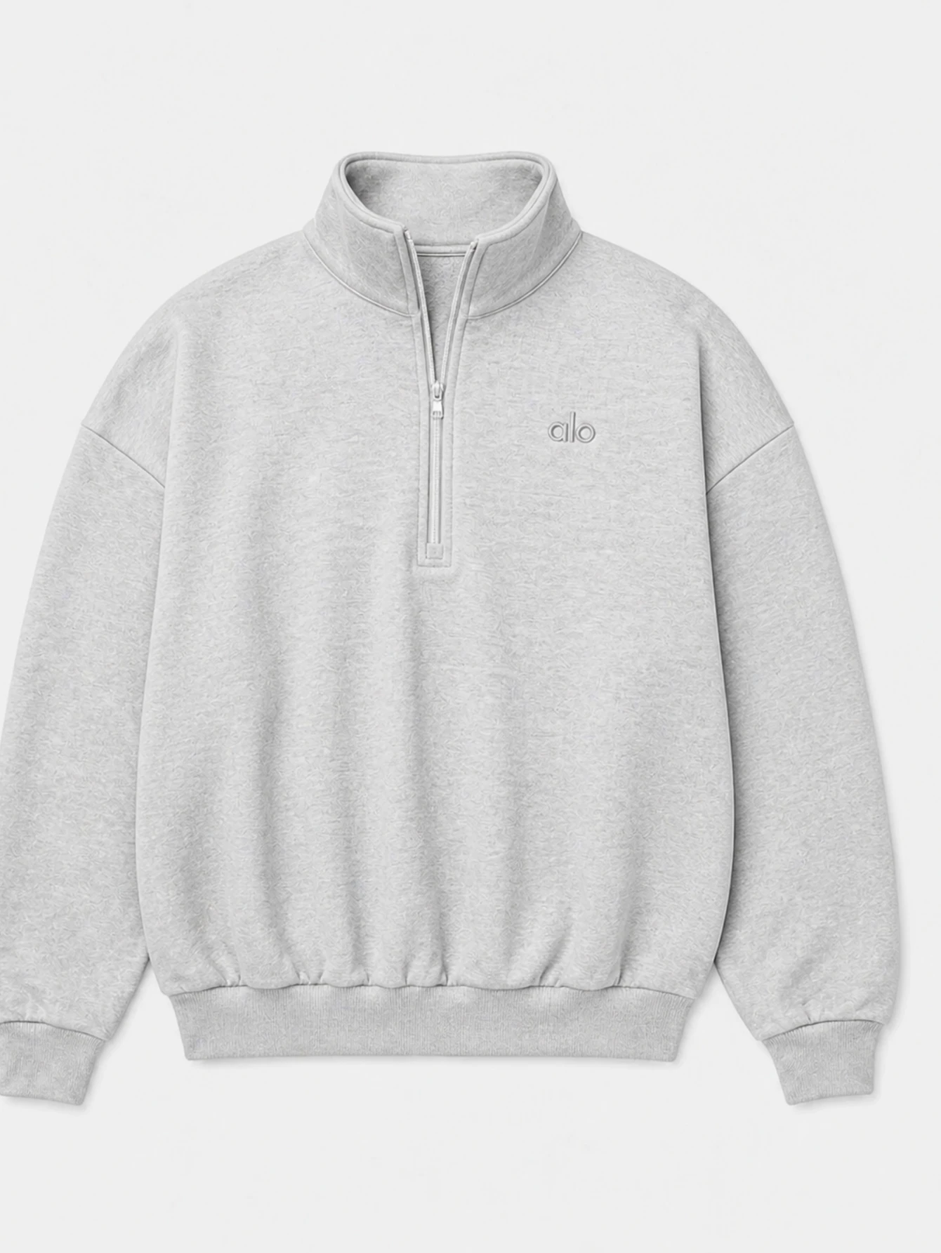 Alo Gray Men's Half-Zip Mock-Neck Sweatshirt | US Warehouse - Lulualo