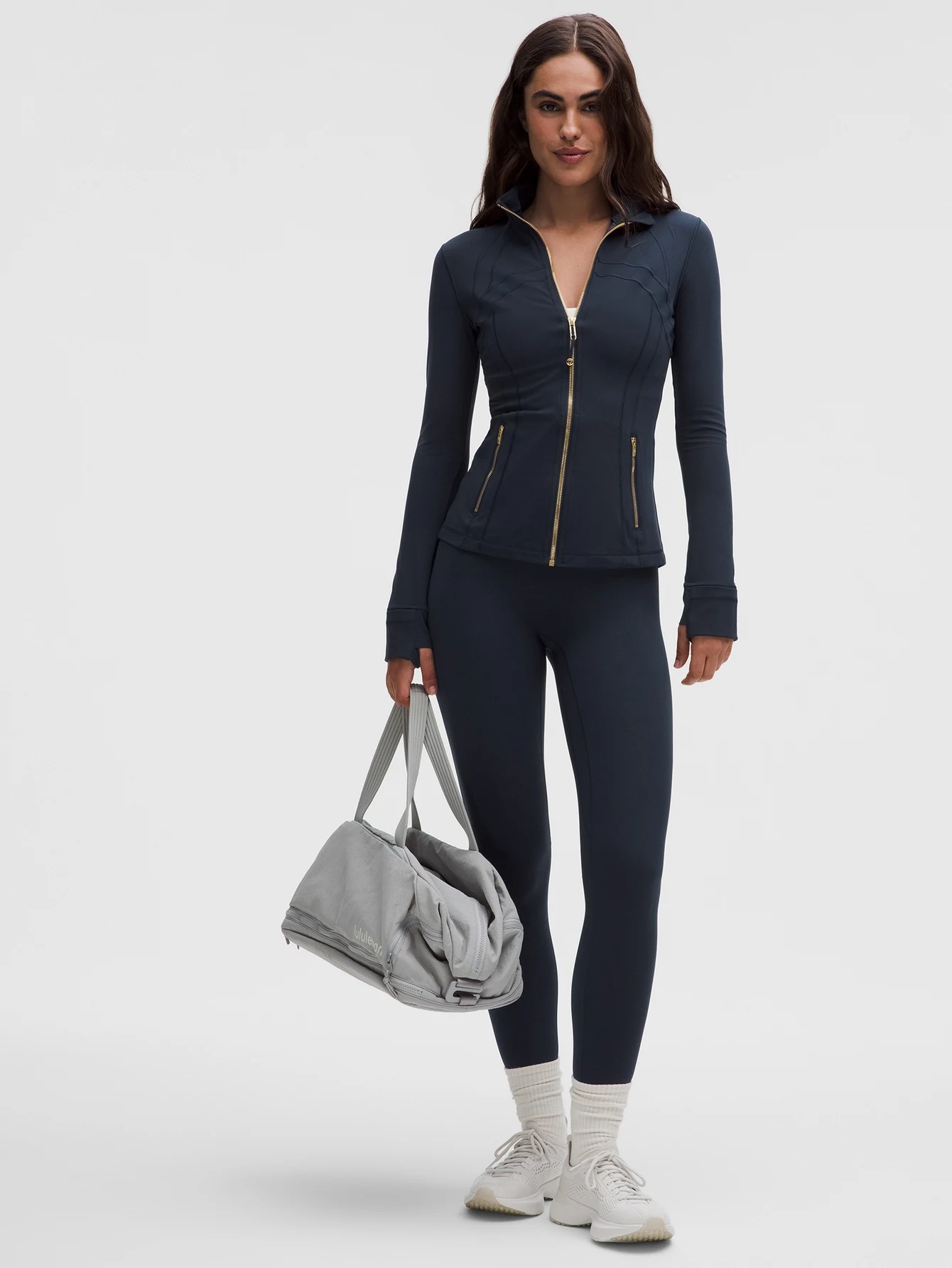 Lululemon Blue Light-Gold Zip Athletic Jacket | US Warehouse - Lulualo