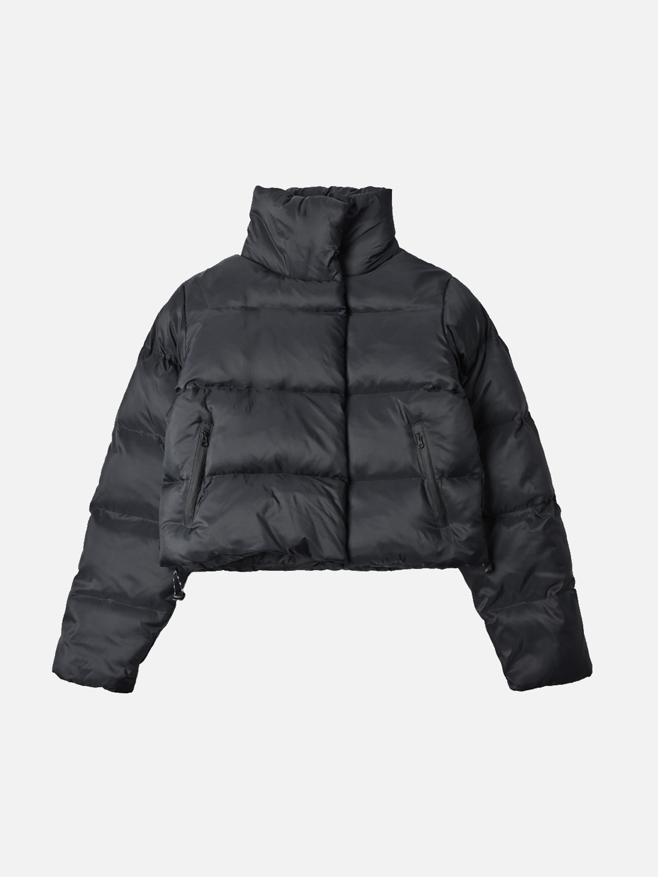 Alo Goldrush Cropped Stand-Collar Puffer Jacket - Black - Lulualo