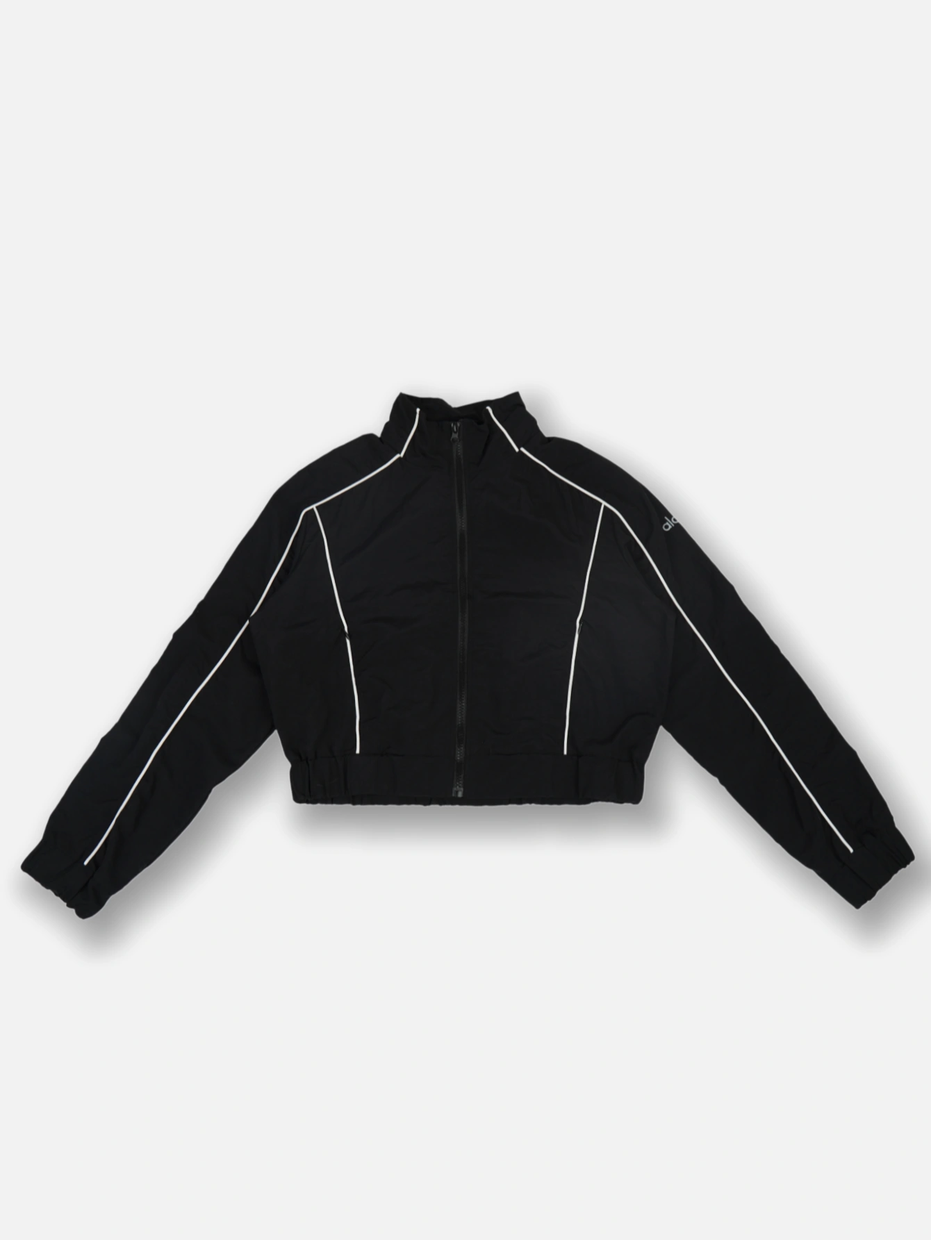 Women Striped Cropped Windbreaker Jacket & Shorts 2 Piece Track Set - Lulualo