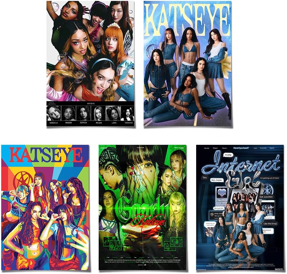 LEKAI Katseye Street Fashion Poster Set For Teens Wall Decor - KATSEYE MERCH​