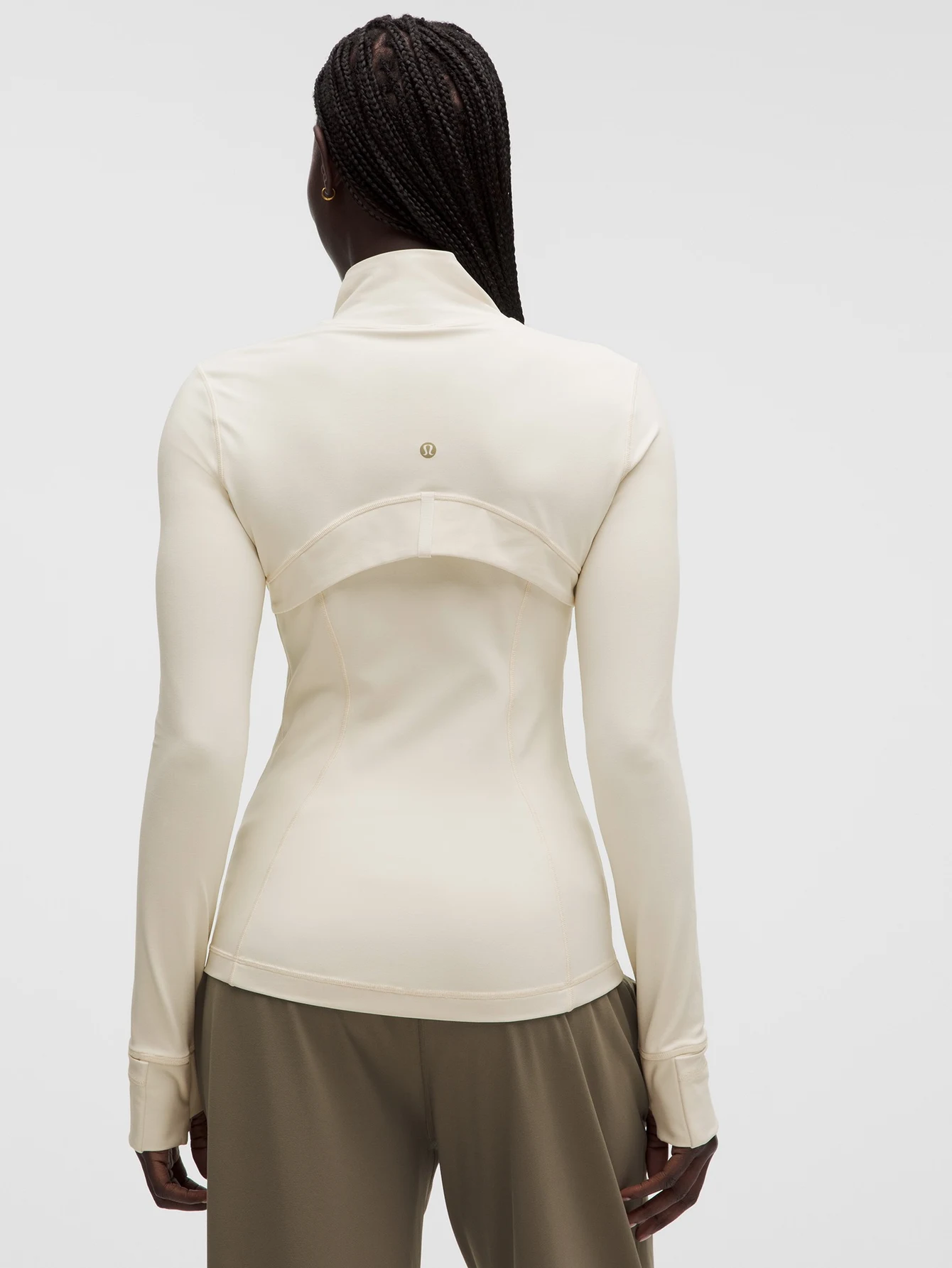 Lululemon White Longline Gold-Zip Athletic Jacket | US Warehouse - Lulualo