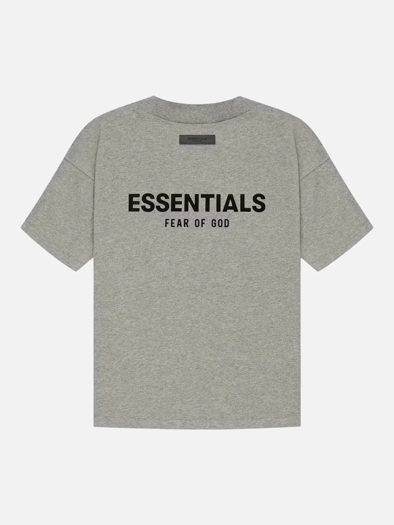 Essentials Dark Oatmeal Double-Row Flocked T-Shirt | US Warehouse - Lulualo