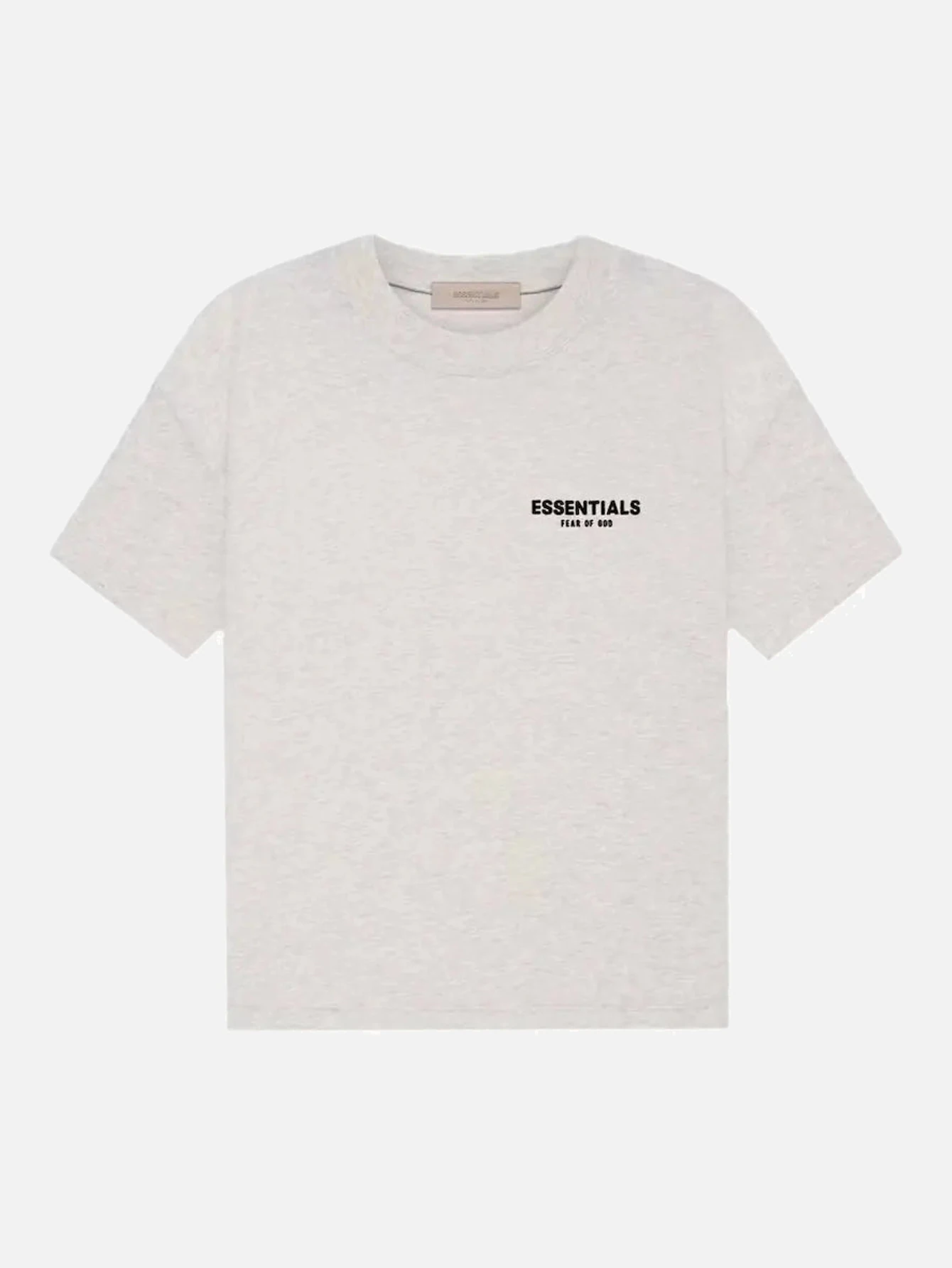 Essentials Light Oatmeal Double-Row Flocked T-Shirt | US Warehouse - Lulualo