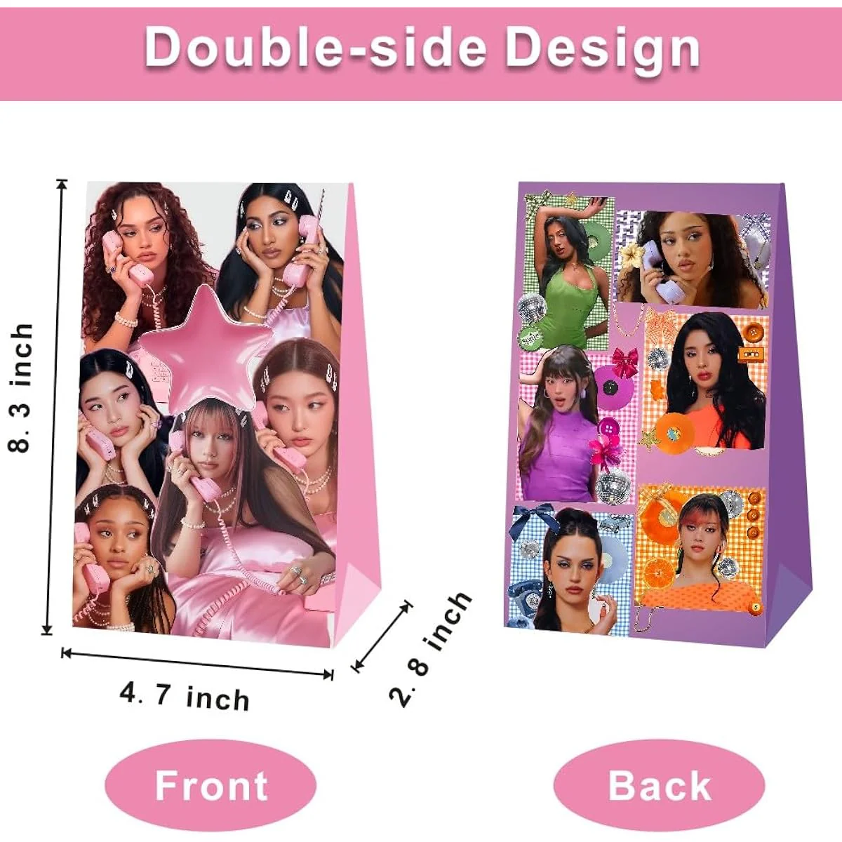 Mozin Katseye Party Gift Bags 12 Pack For Kids Birthday - KATSEYE MERCH​