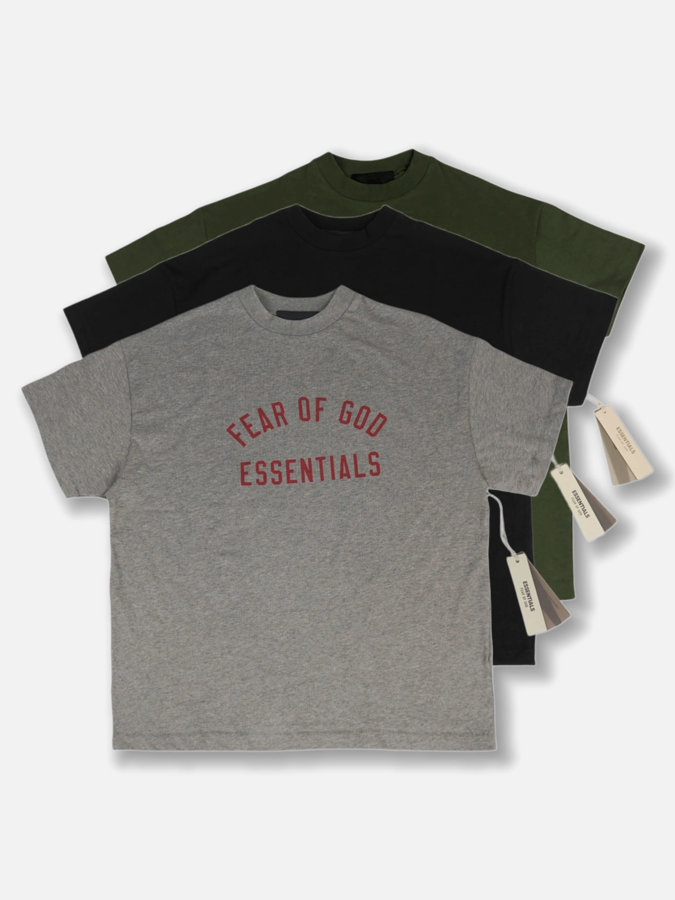 FEAR OF GOD Letter Print Short Sleeve T-Shirt Men Women Oversized Crew Neck Basic Cotton Tee Streetwear Casual Loose Top - Lulualo